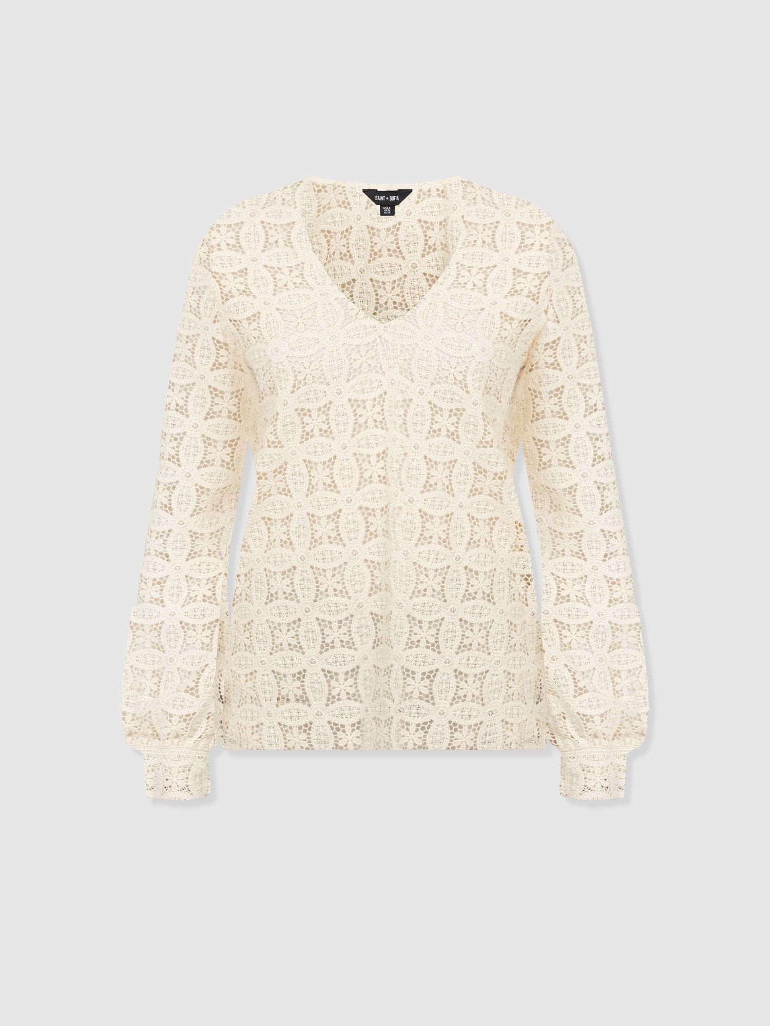 Ottilie V Neck Blouse - Cream Broderie - Image 7