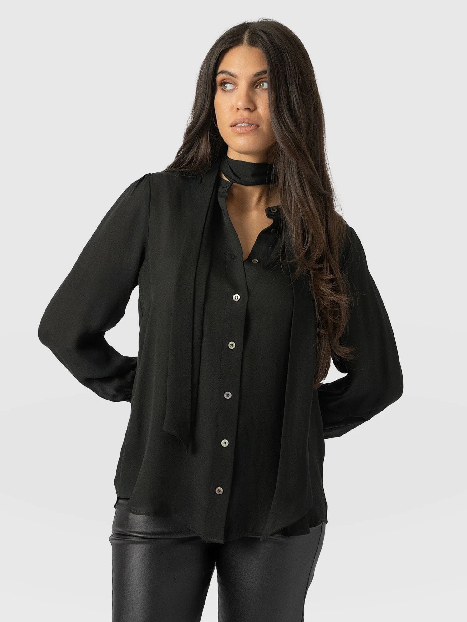 Paxton Pussybow Blouse - Black - Image 3