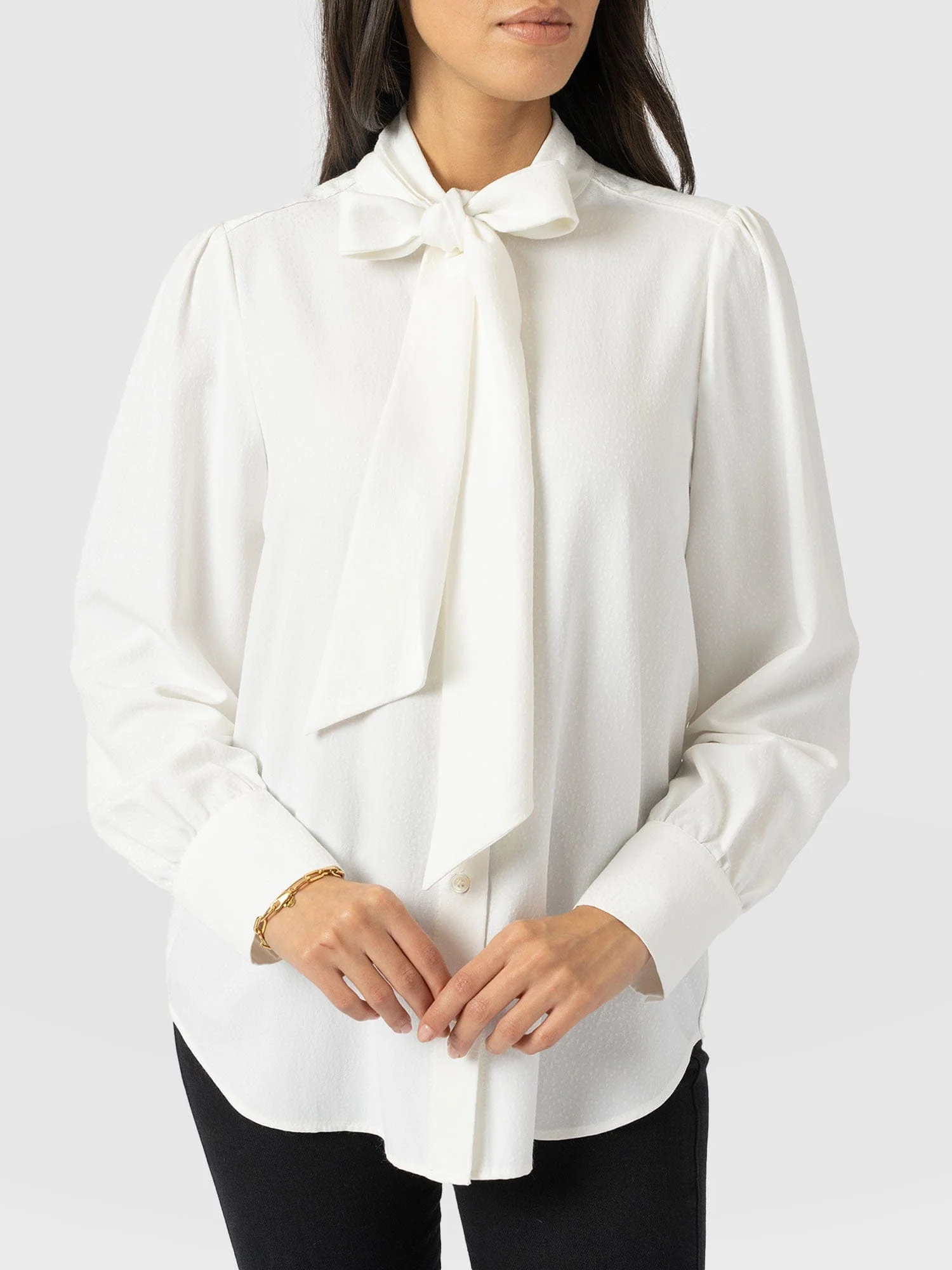 Paxton Pussybow Blouse - Cream - Image 3