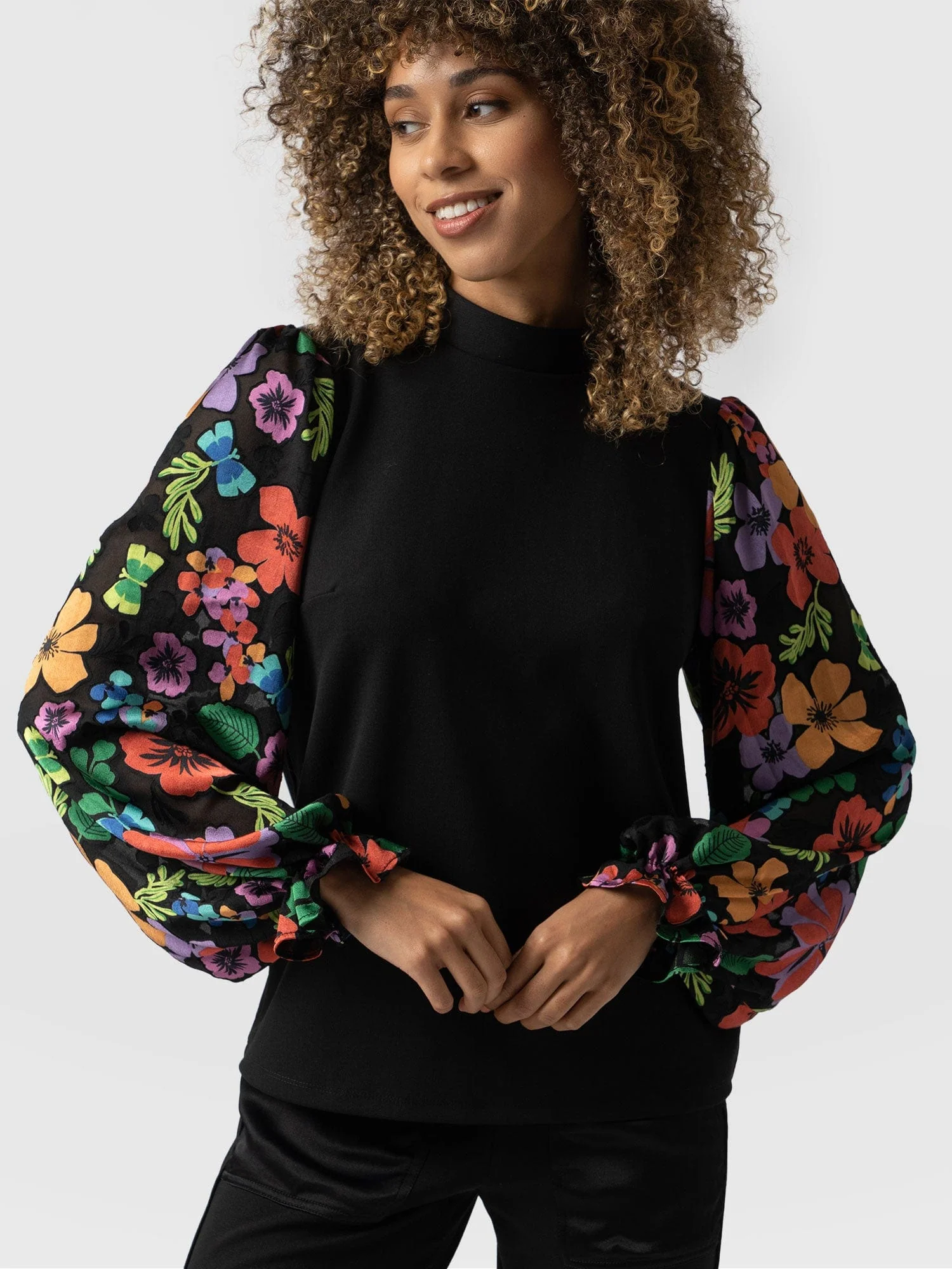 Penny Puff Sleeve Long Sleeve - Pop Floral - Image 3