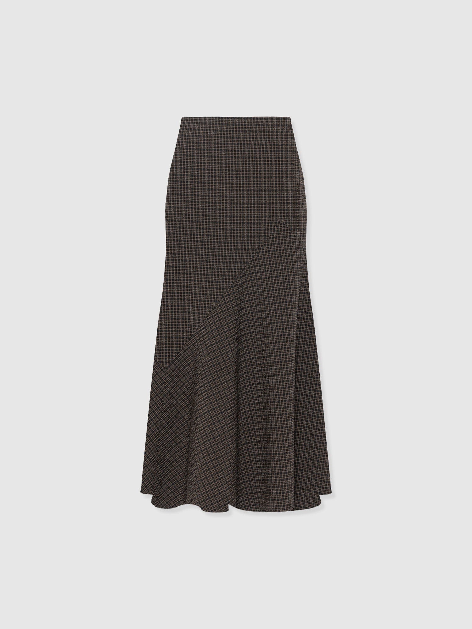 Piper Panelled Skirt - Brown Check - Image 7