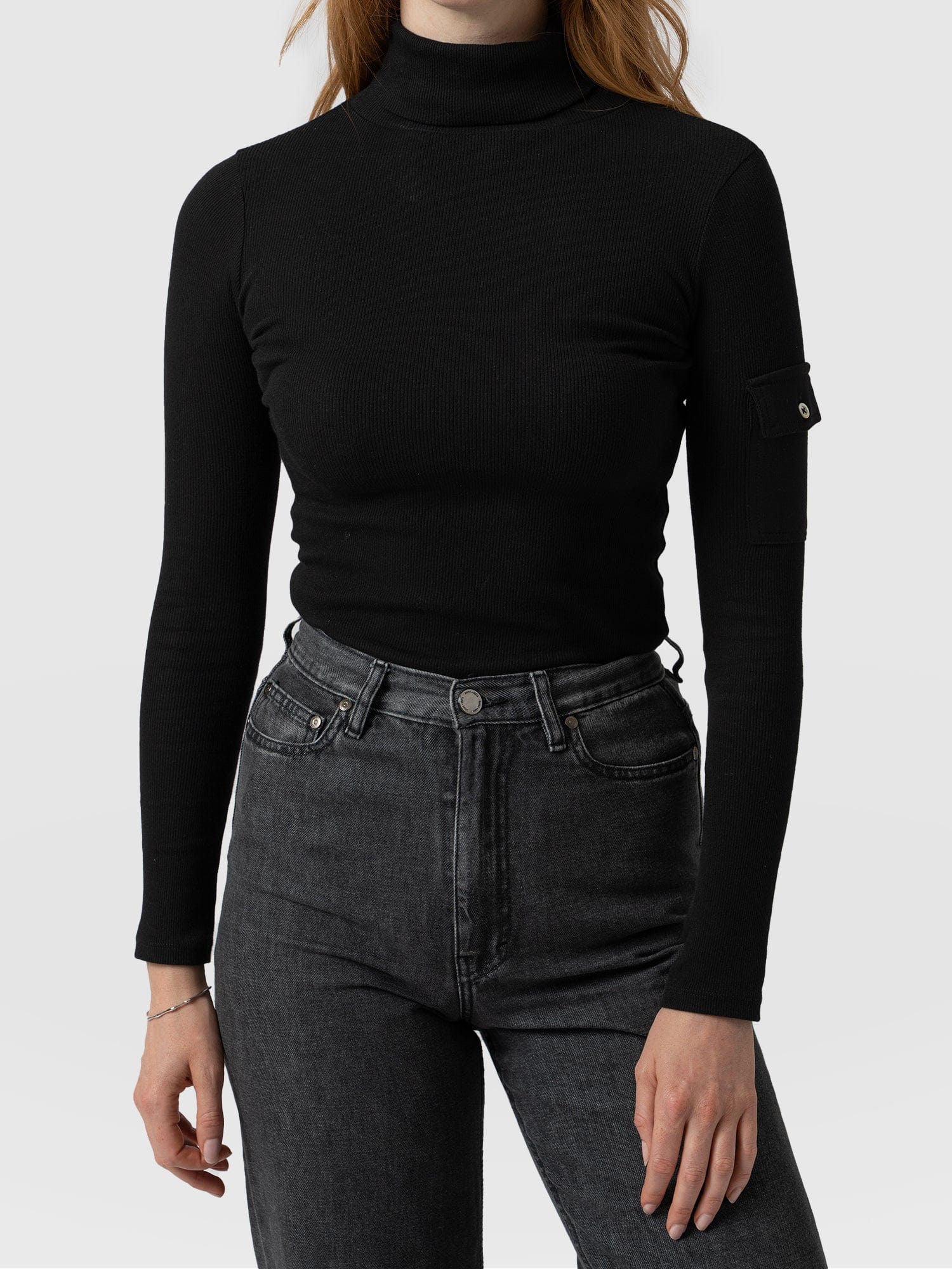 Pocket Roll Neck - Black - Image 3