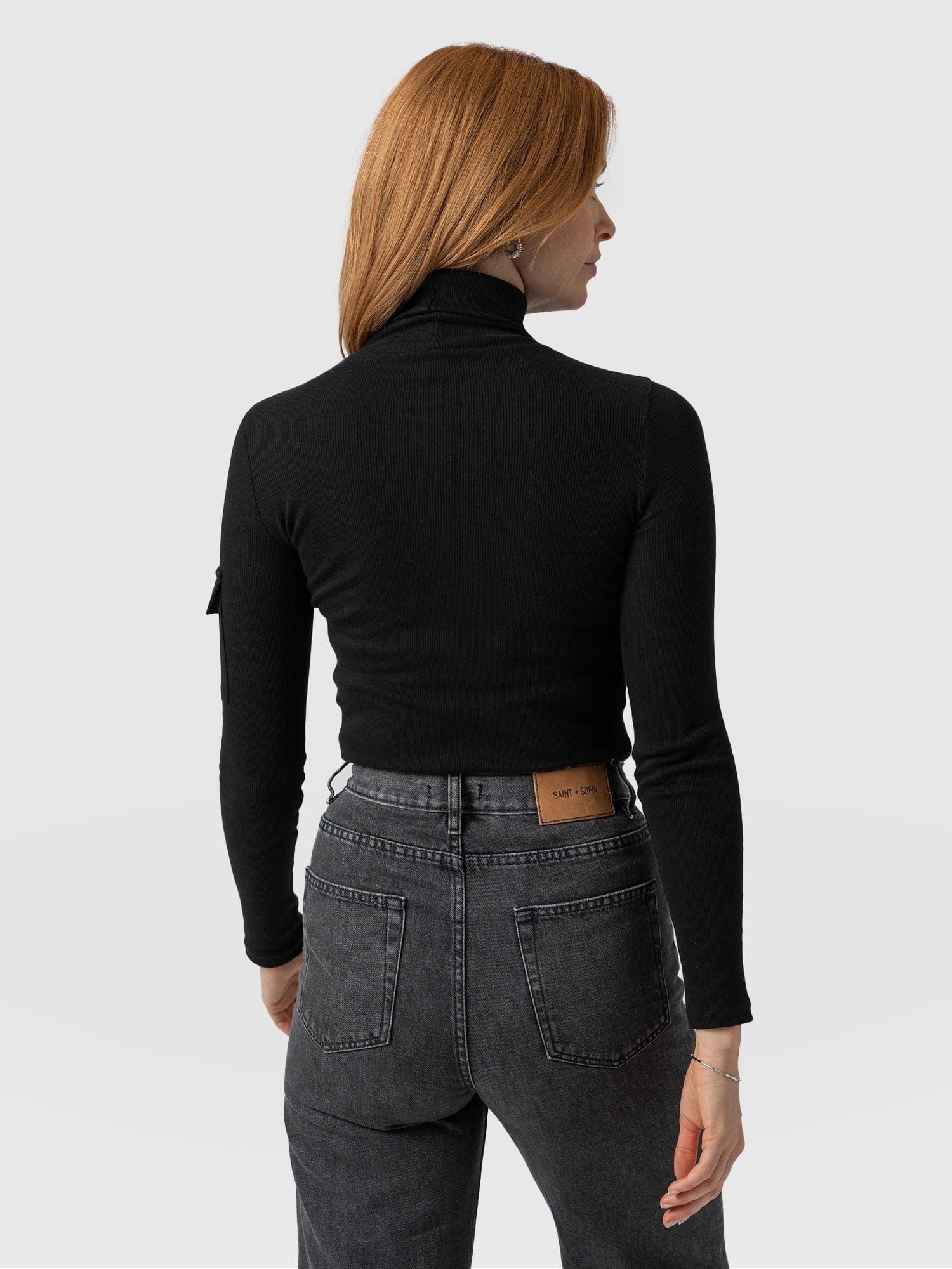Pocket Roll Neck - Black - Image 6