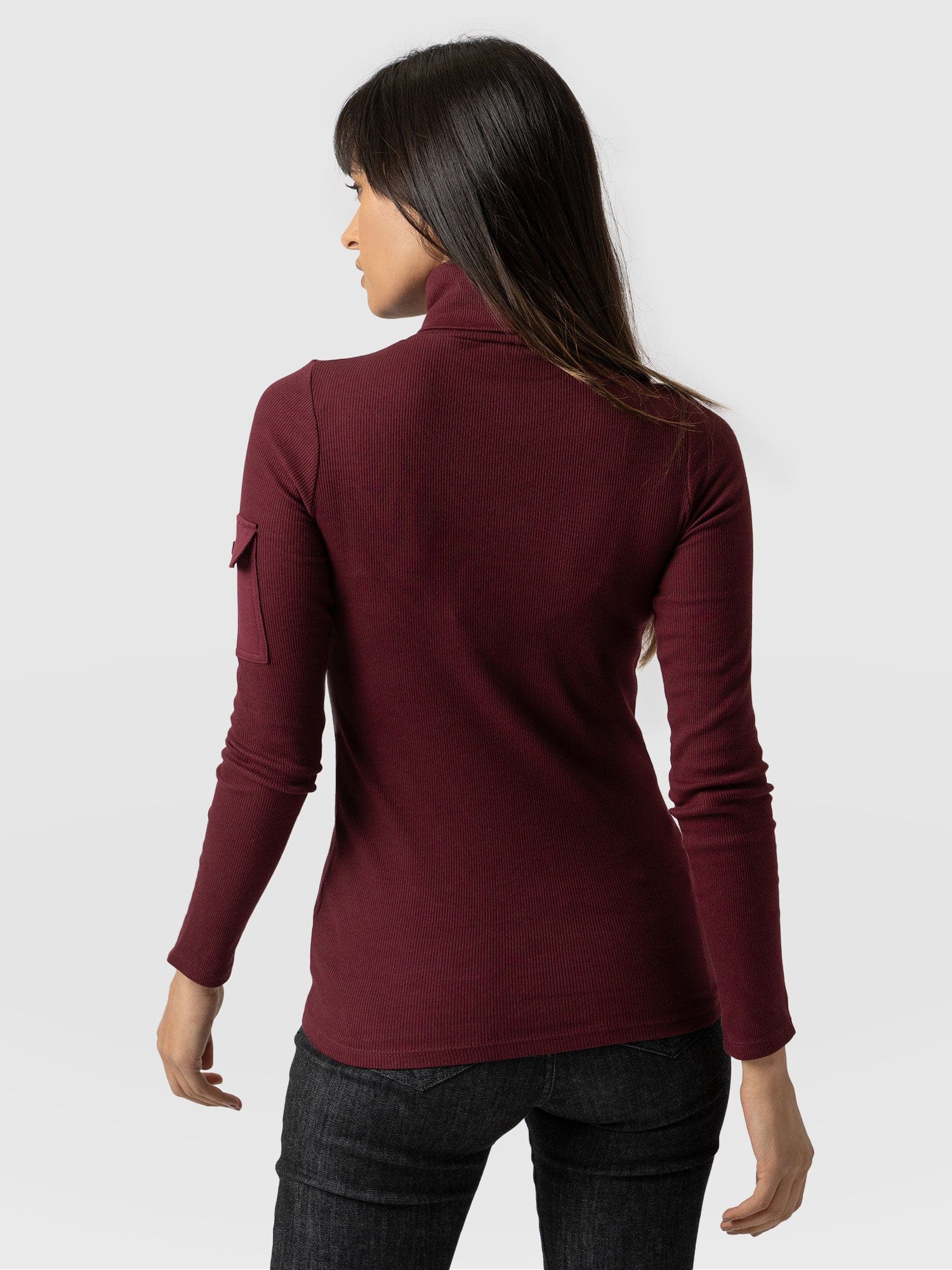 Pocket Roll Neck - Burgundy - Image 5