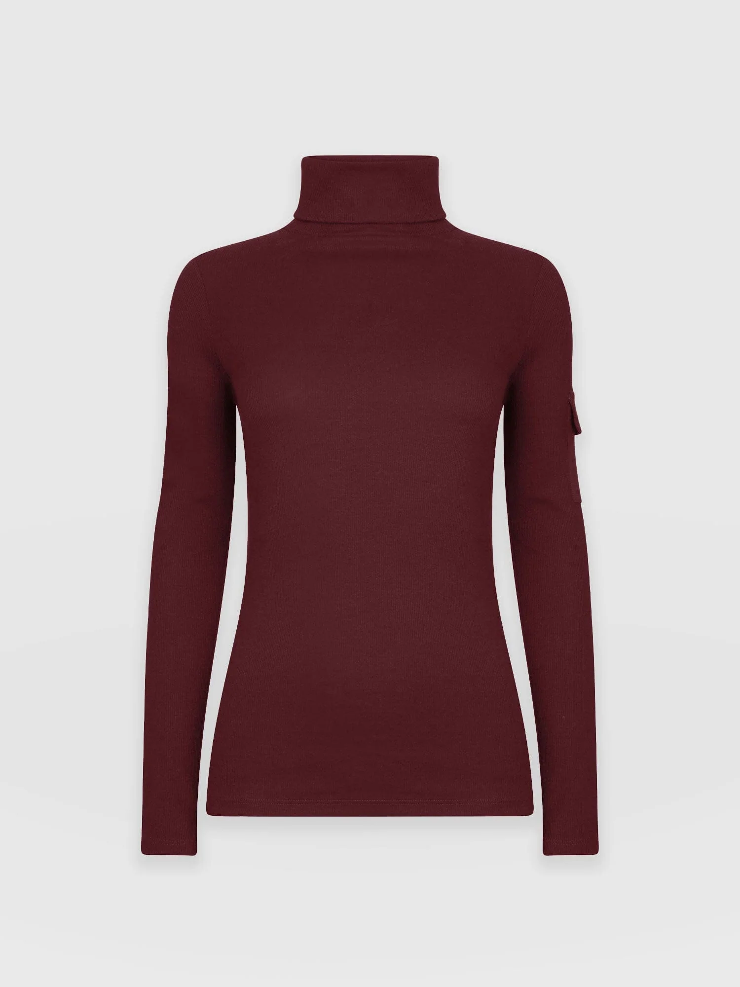 Pocket Roll Neck - Burgundy - Image 7