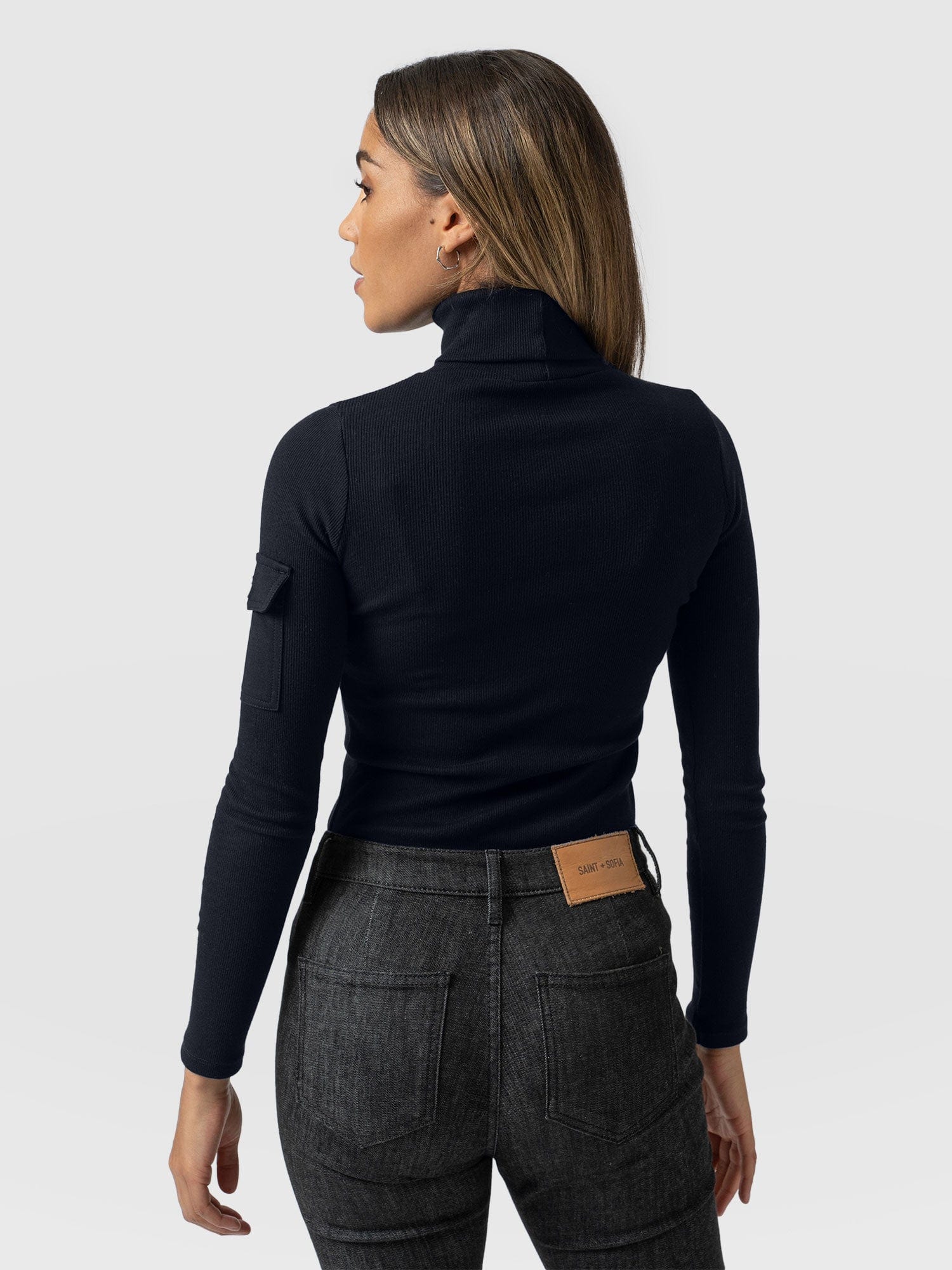 Pocket Roll Neck - Navy - Image 6
