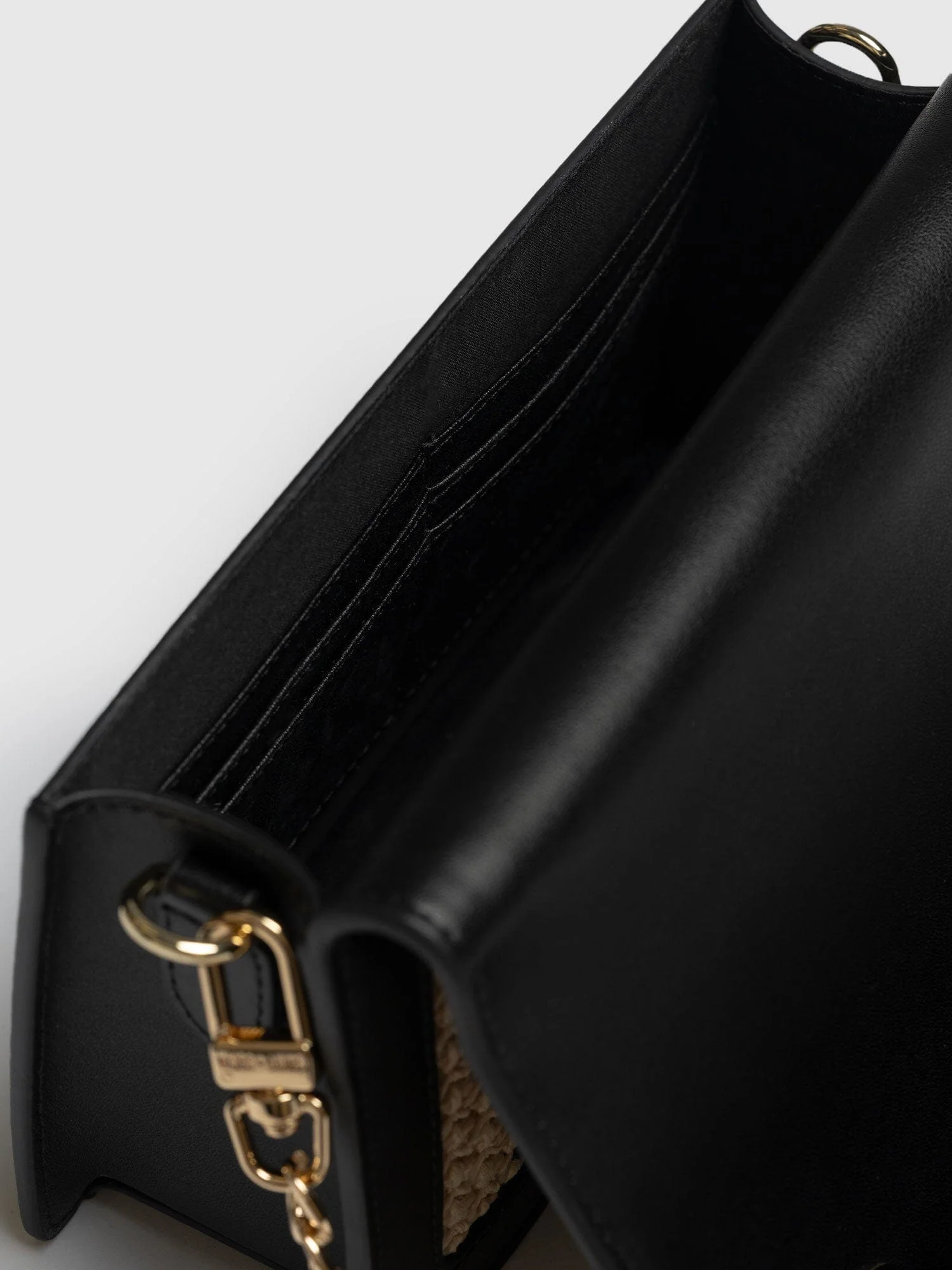 Primrose Wallet on Chain - Beige/Black Raffia - Image 5