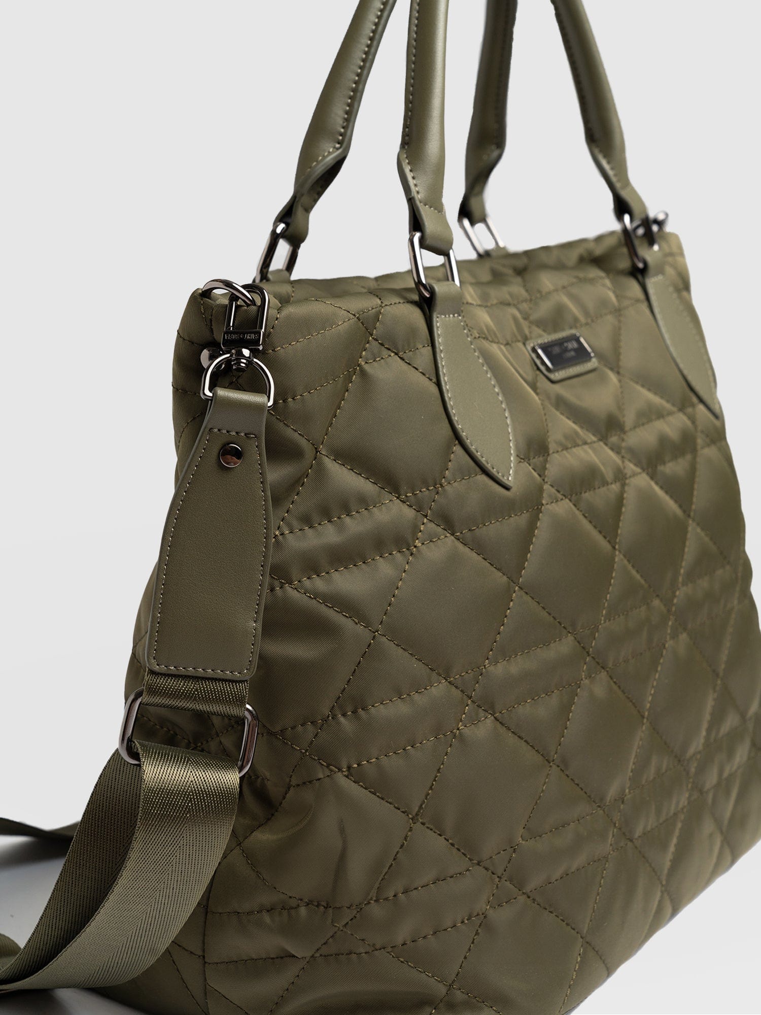 Quilted Selene Shopper Bag - Khaki - Image 3