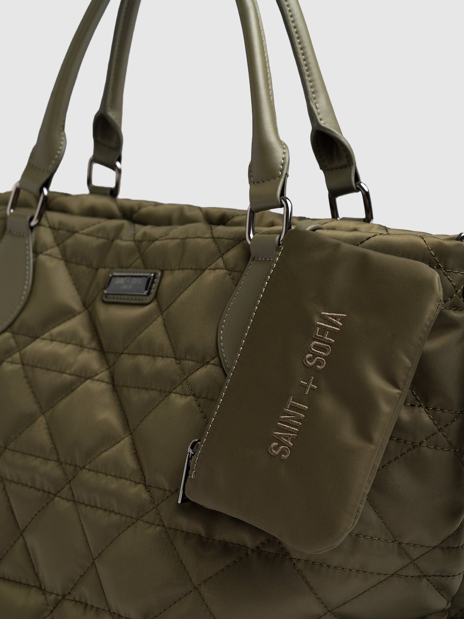 Quilted Selene Shopper Bag - Khaki - Image 4