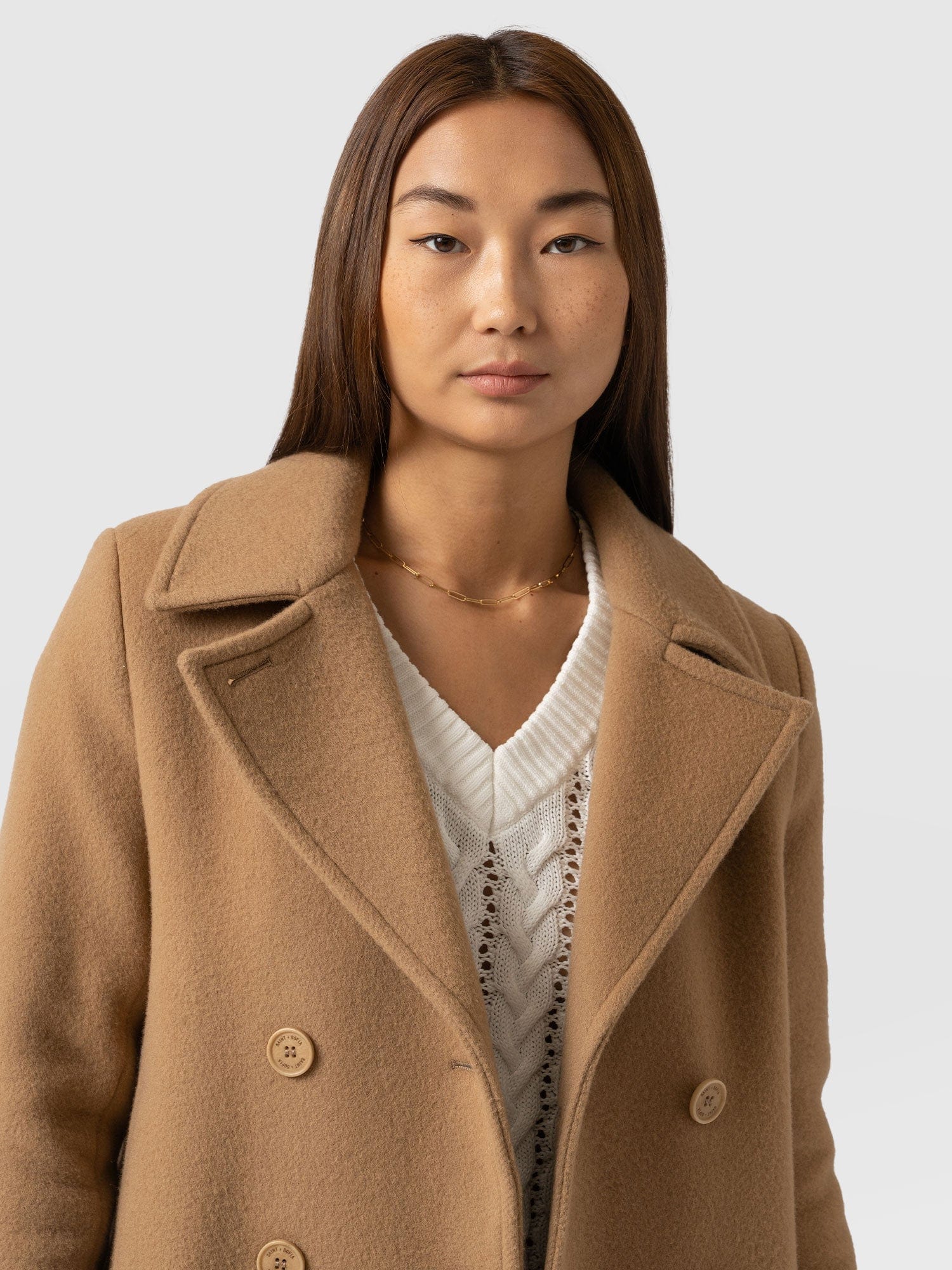 Quinn Pea Coat - Camel - Image 3