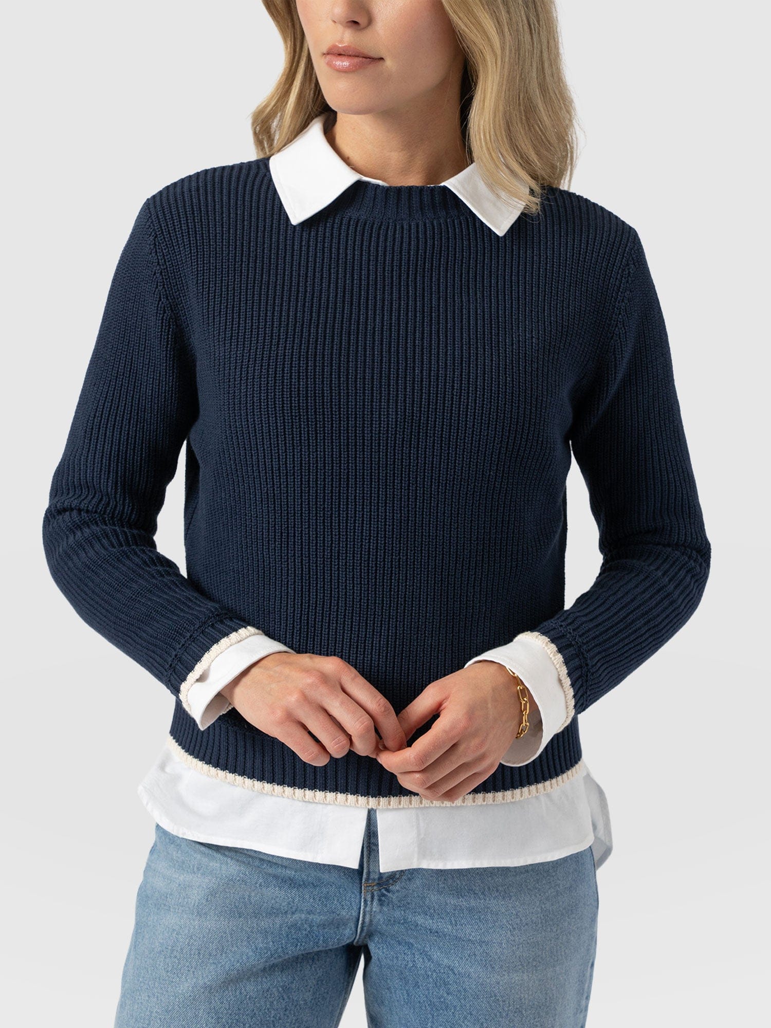 Remy Crop Jumper - Navy - Image 4