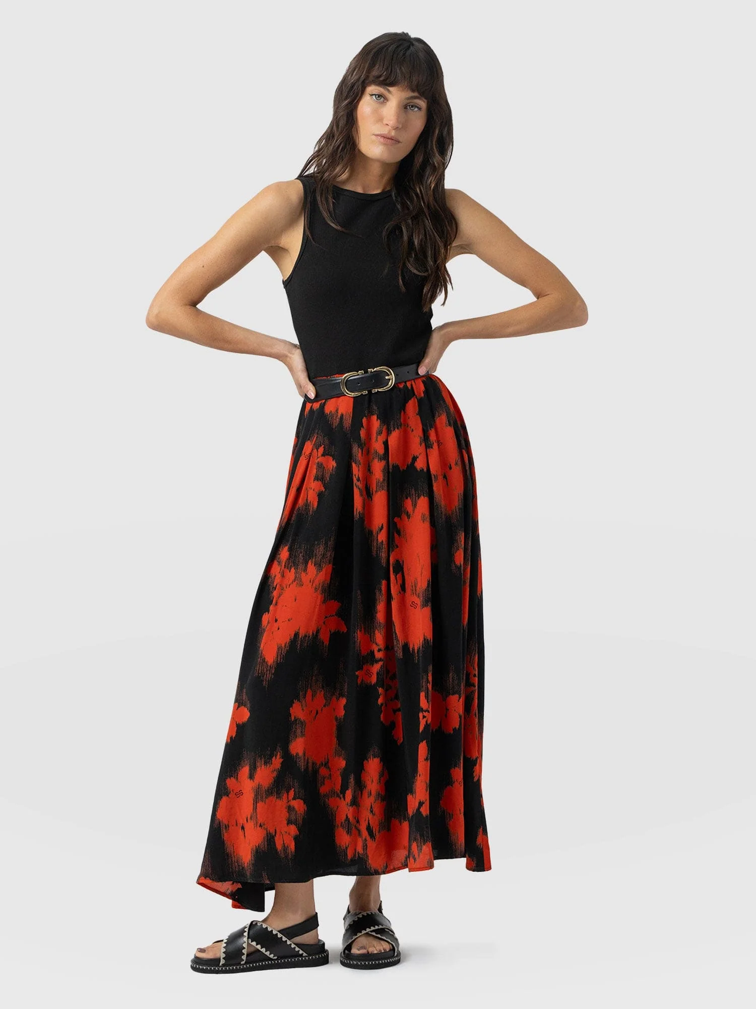 Renee Contrast Dress - Orange Fade Floral - Image 3