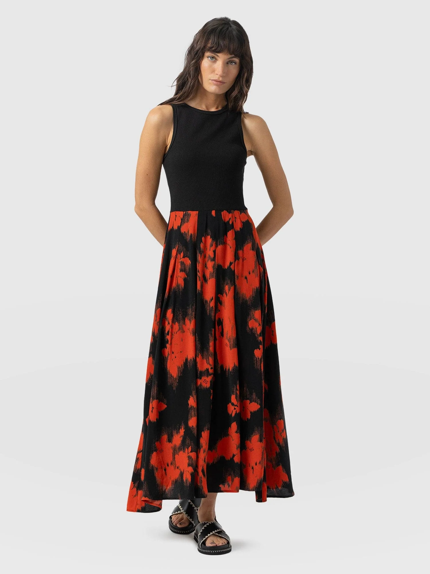 Renee Contrast Dress - Orange Fade Floral - Image 4