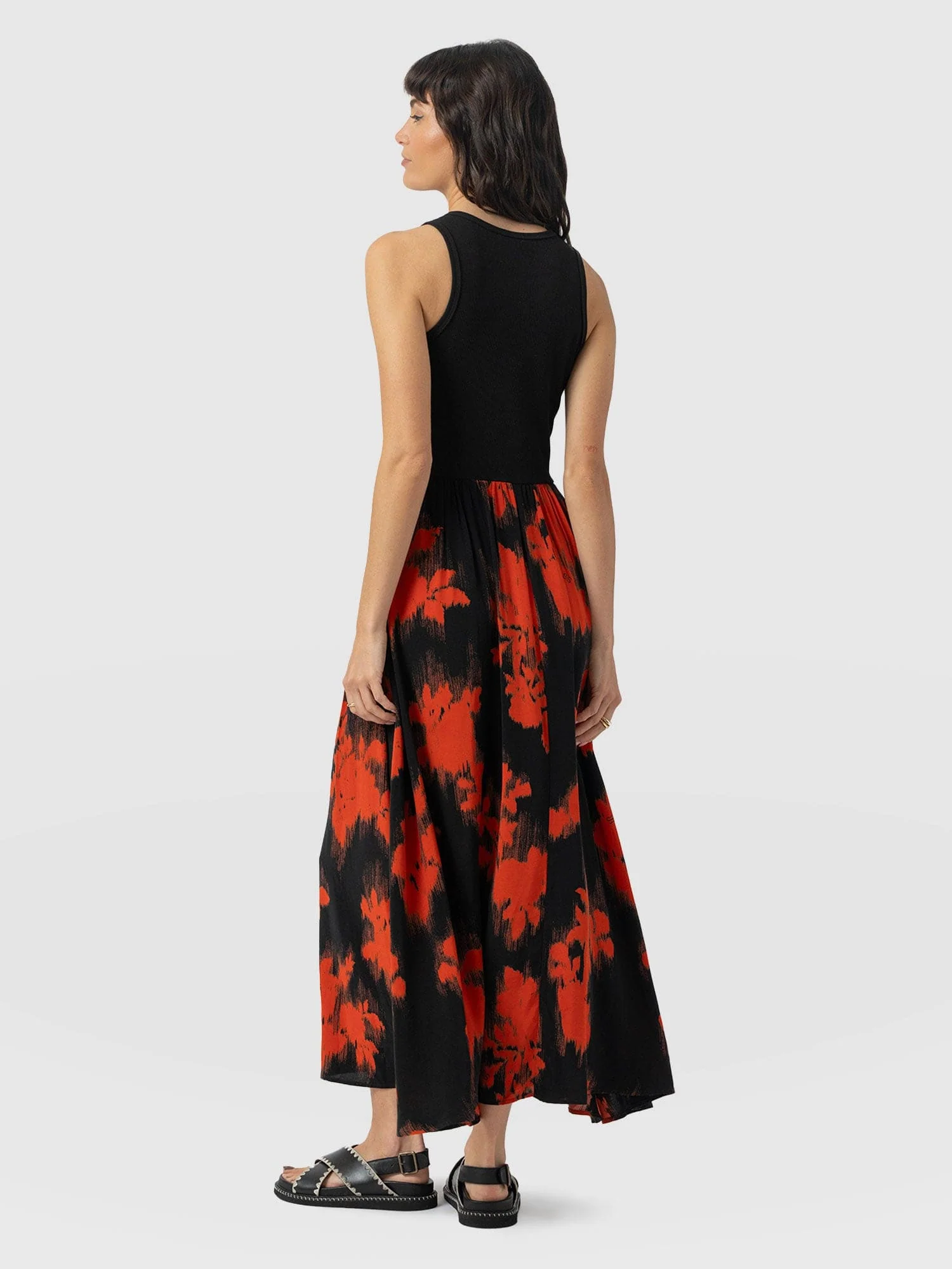 Renee Contrast Dress - Orange Fade Floral - Image 6