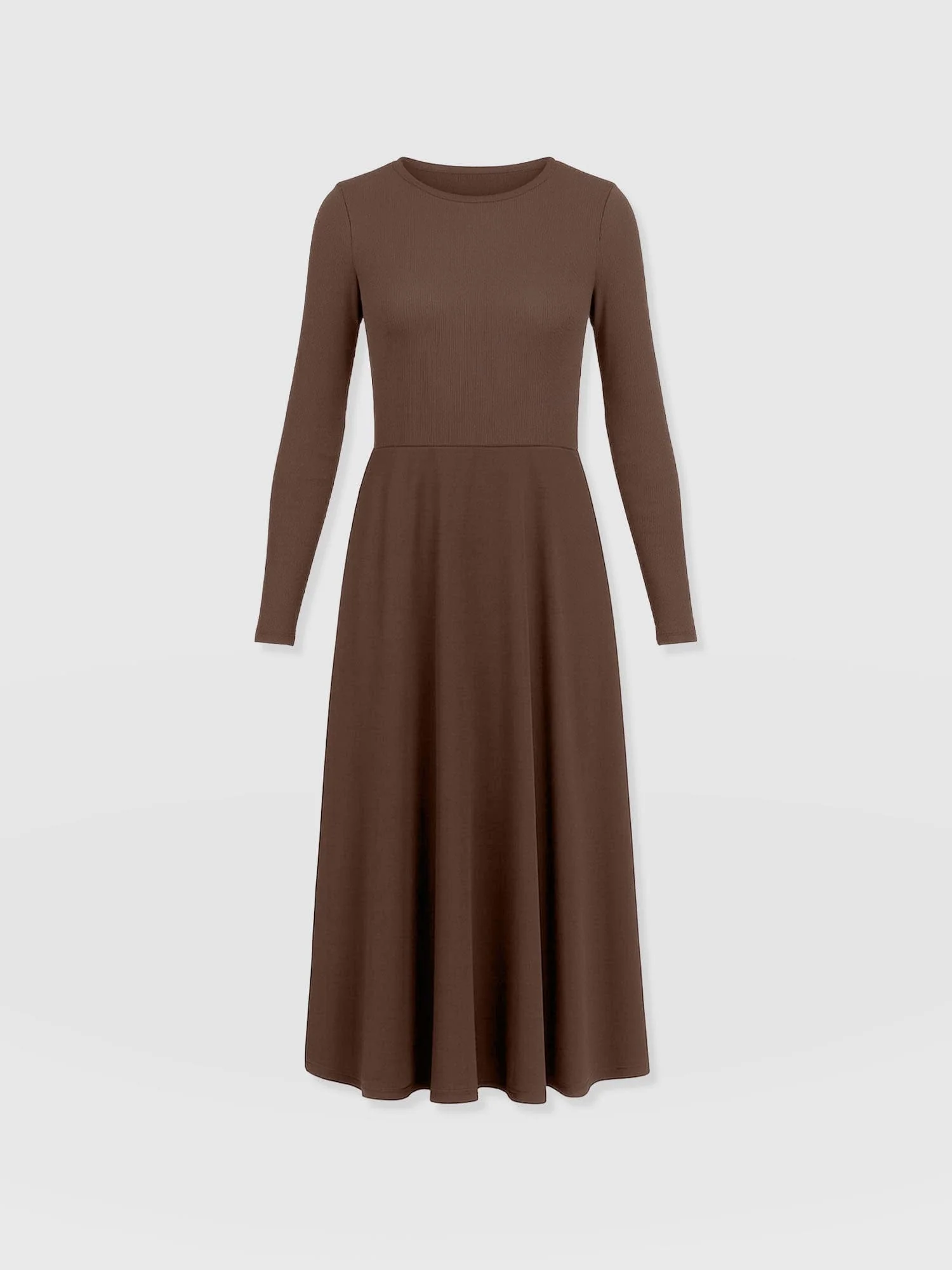Renee Contrast Long Sleeve Dress - Brown - Image 7