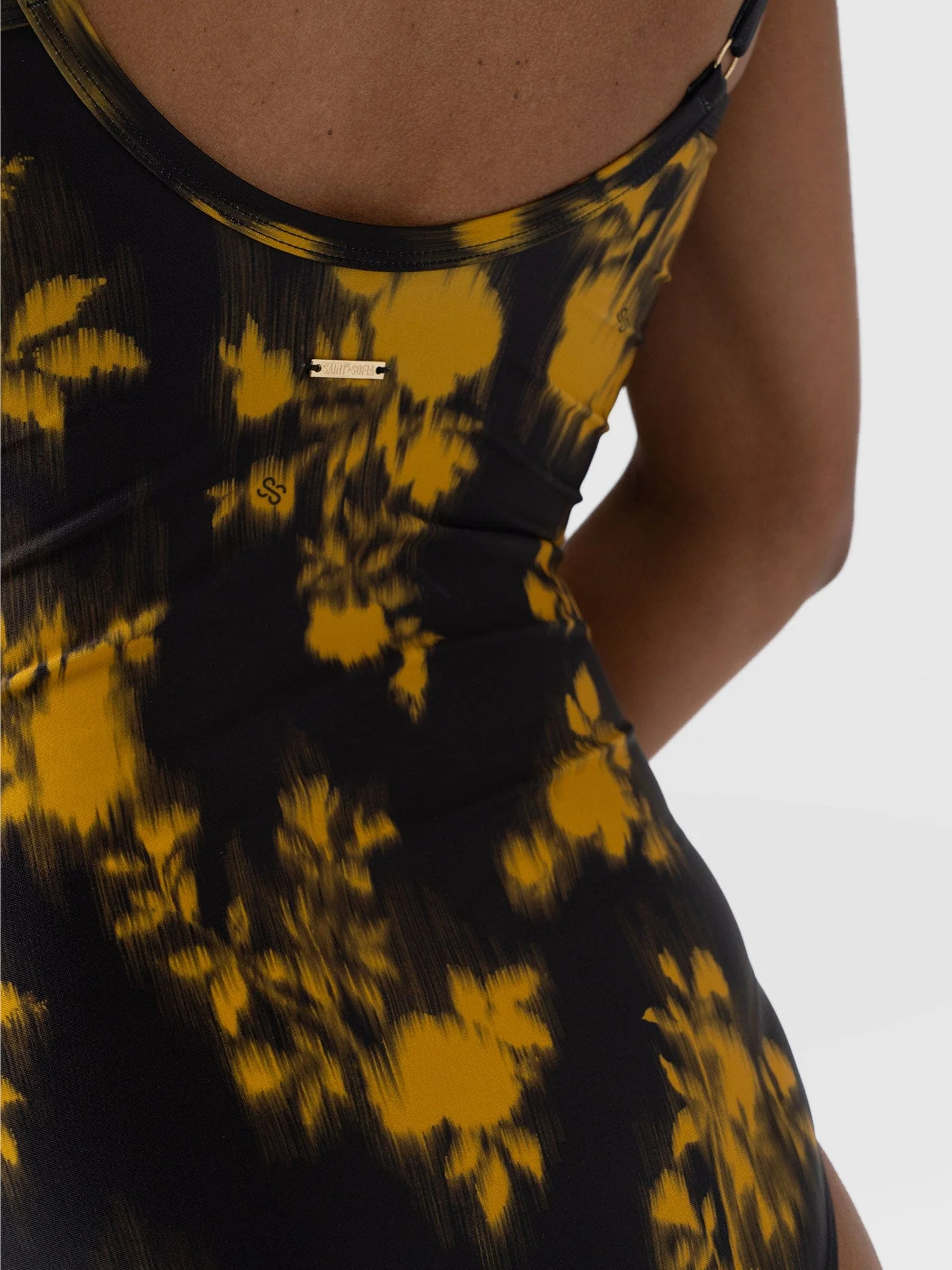 Riley Cross Front Swimsuit - Yellow Fade Floral - Image 4