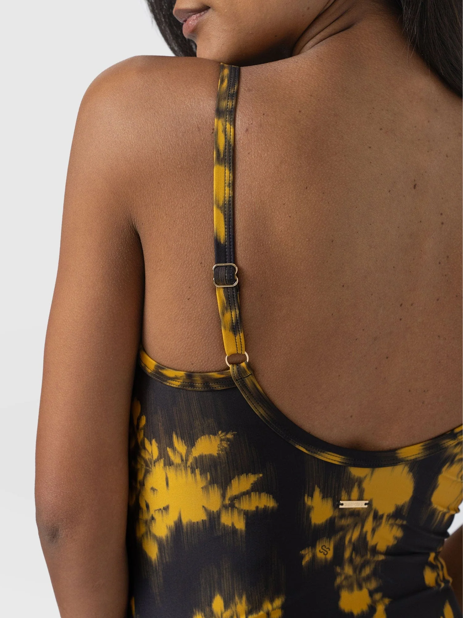 Riley Cross Front Swimsuit - Yellow Fade Floral - Image 5