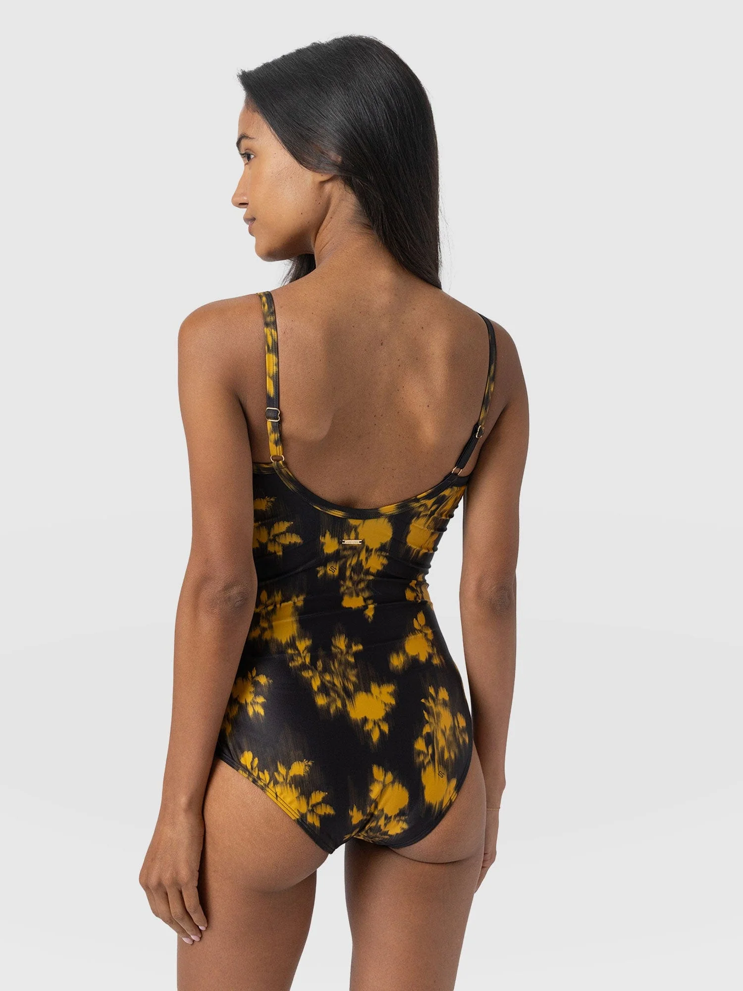 Riley Cross Front Swimsuit - Yellow Fade Floral - Image 6
