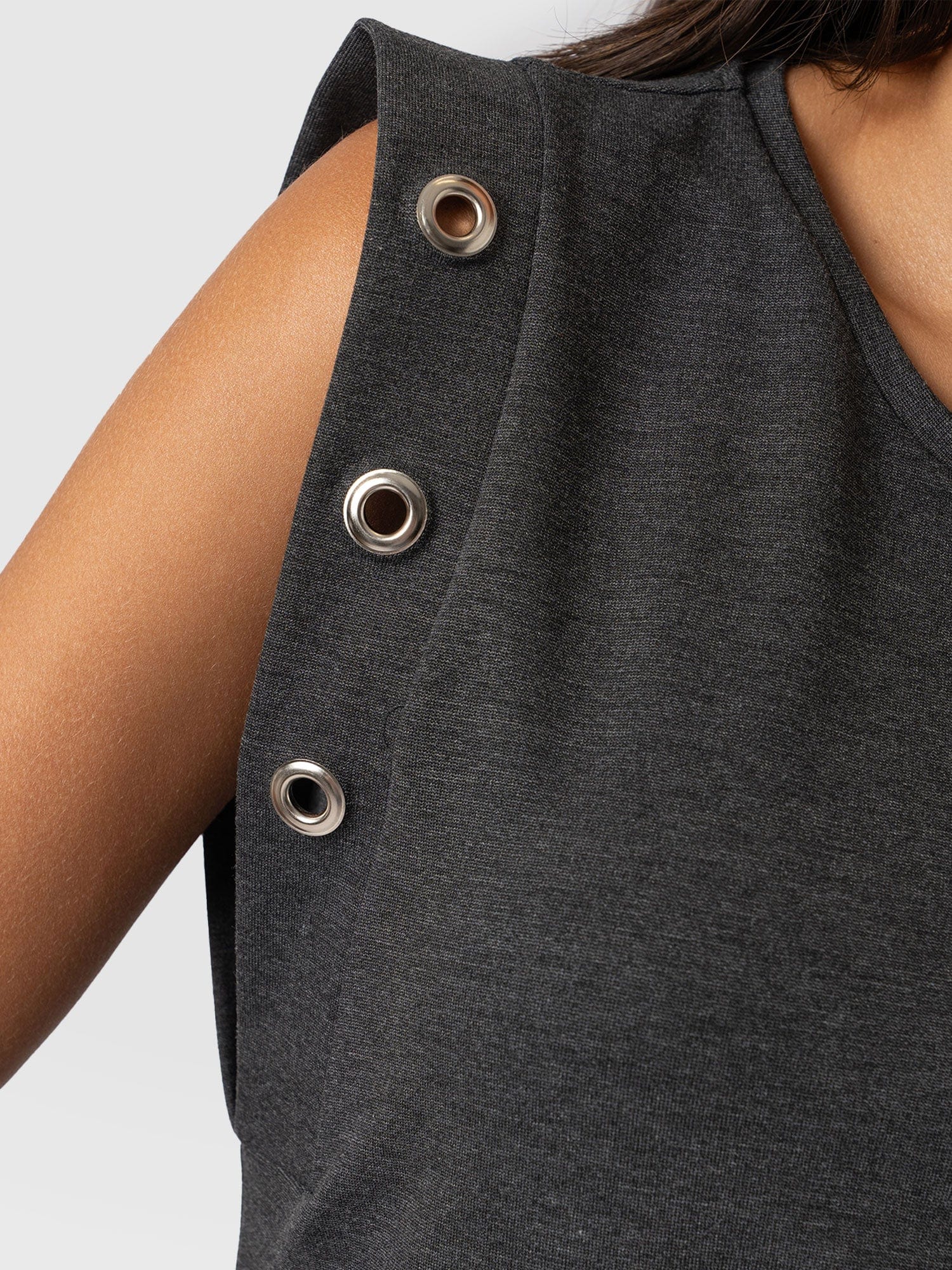 Rowan Dress - Charcoal Eyelet - Image 4