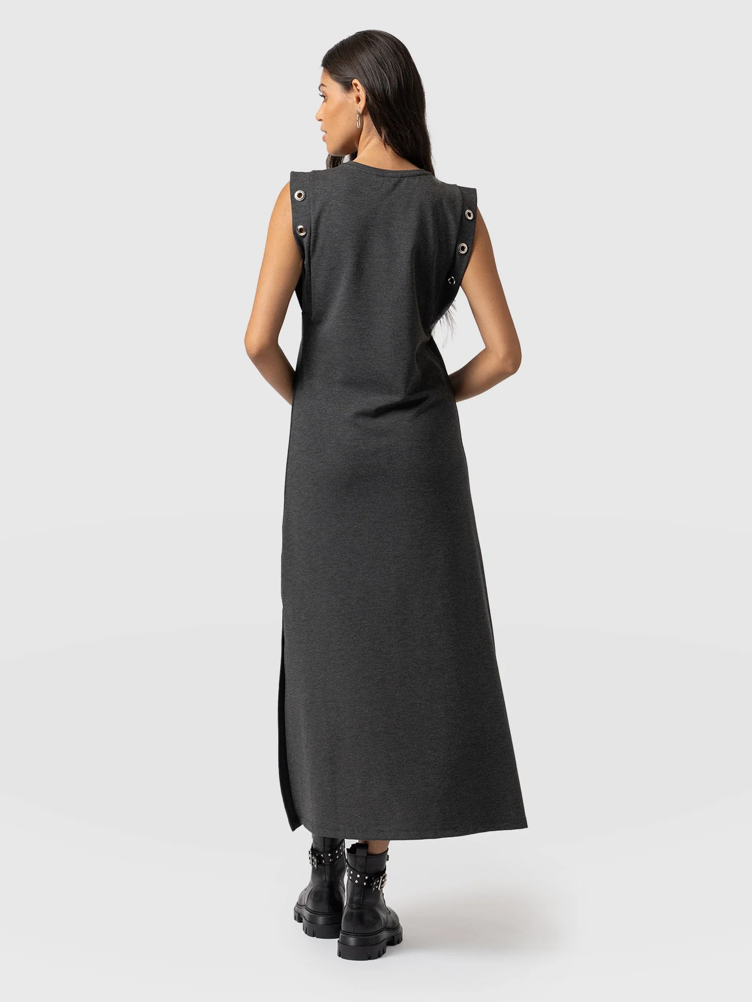 Rowan Dress - Charcoal Eyelet - Image 5