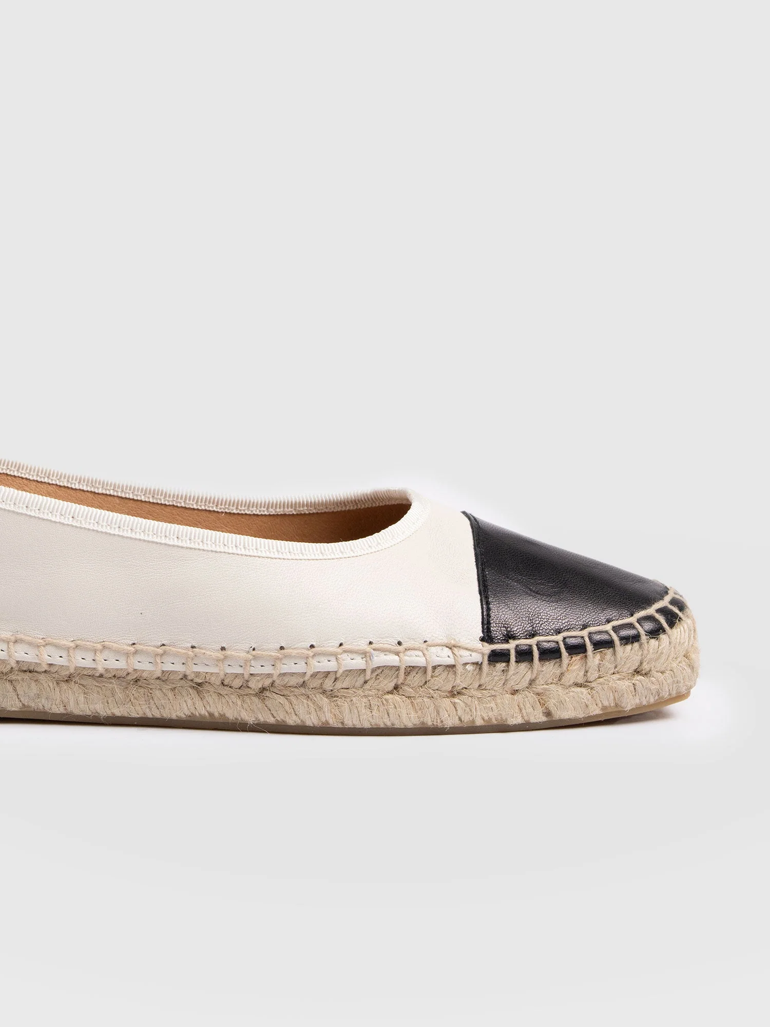 Rowe Espadrille Tie Pumps - Cream/Black - Image 4