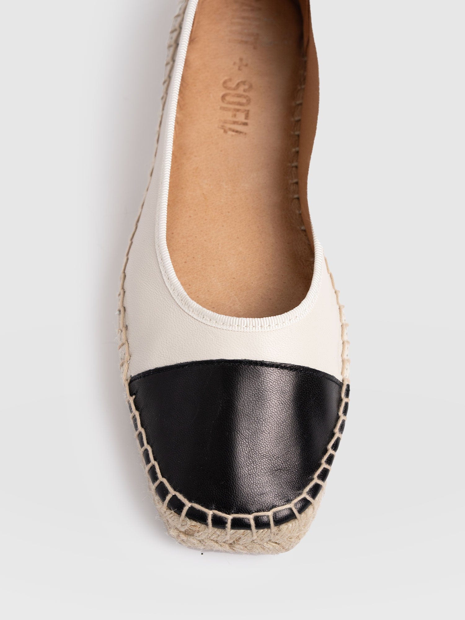 Rowe Espadrille Tie Pumps - Cream/Black - Image 5