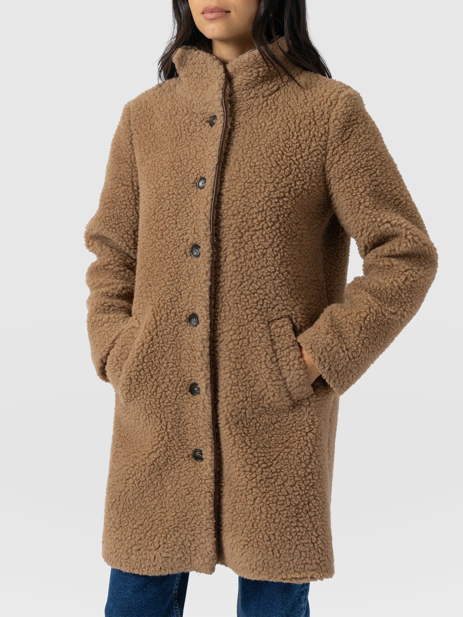 Rumer Teddy Coat - Camel - Image 3