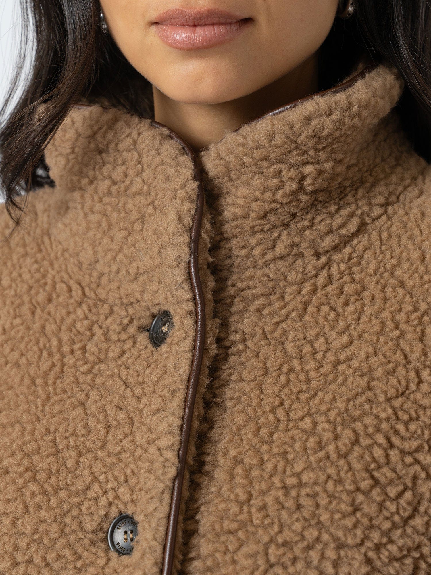 Rumer Teddy Coat - Camel - Image 5
