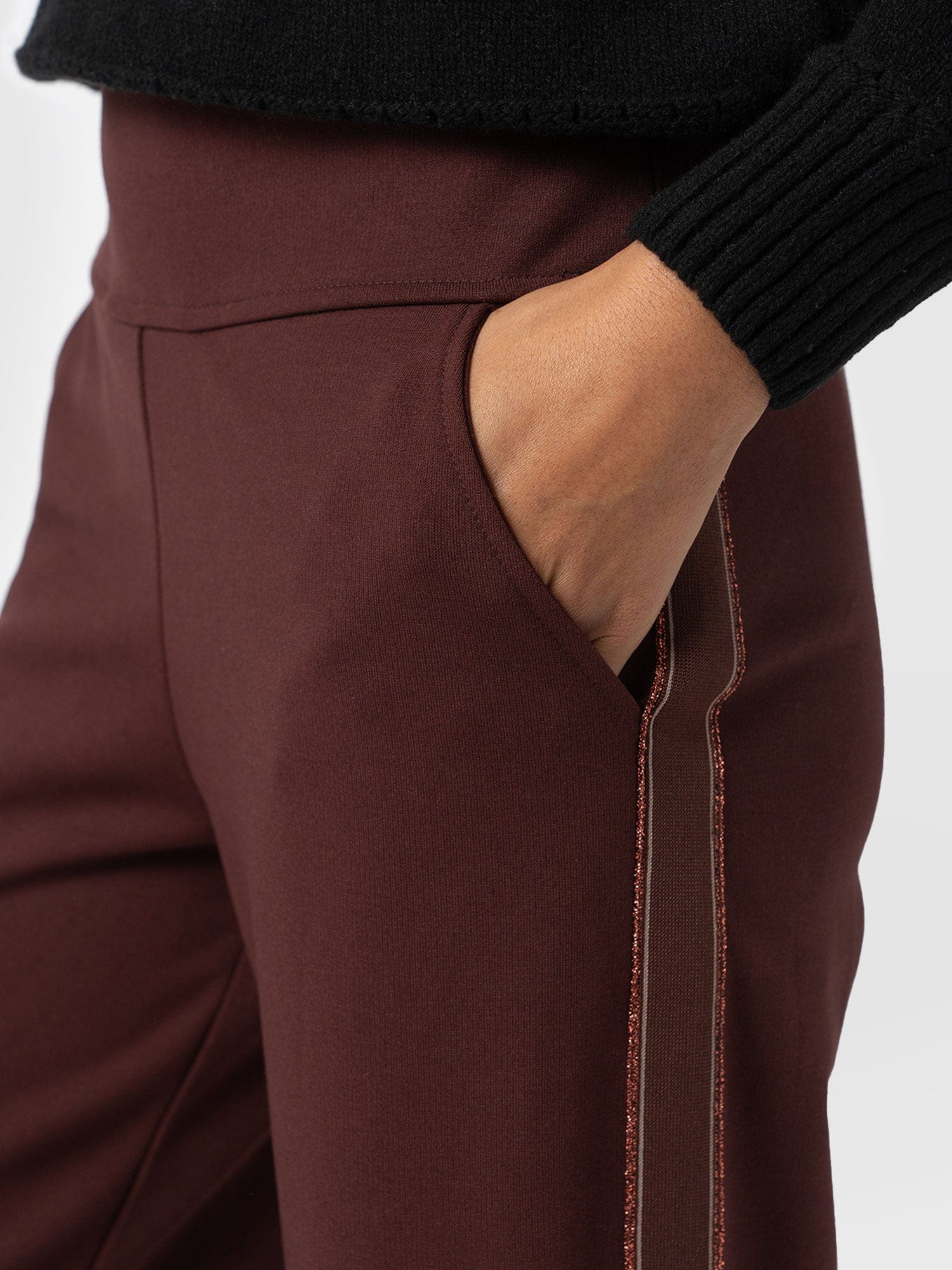 Runway Pant - Maroon - Bronze Stripe - Image 3