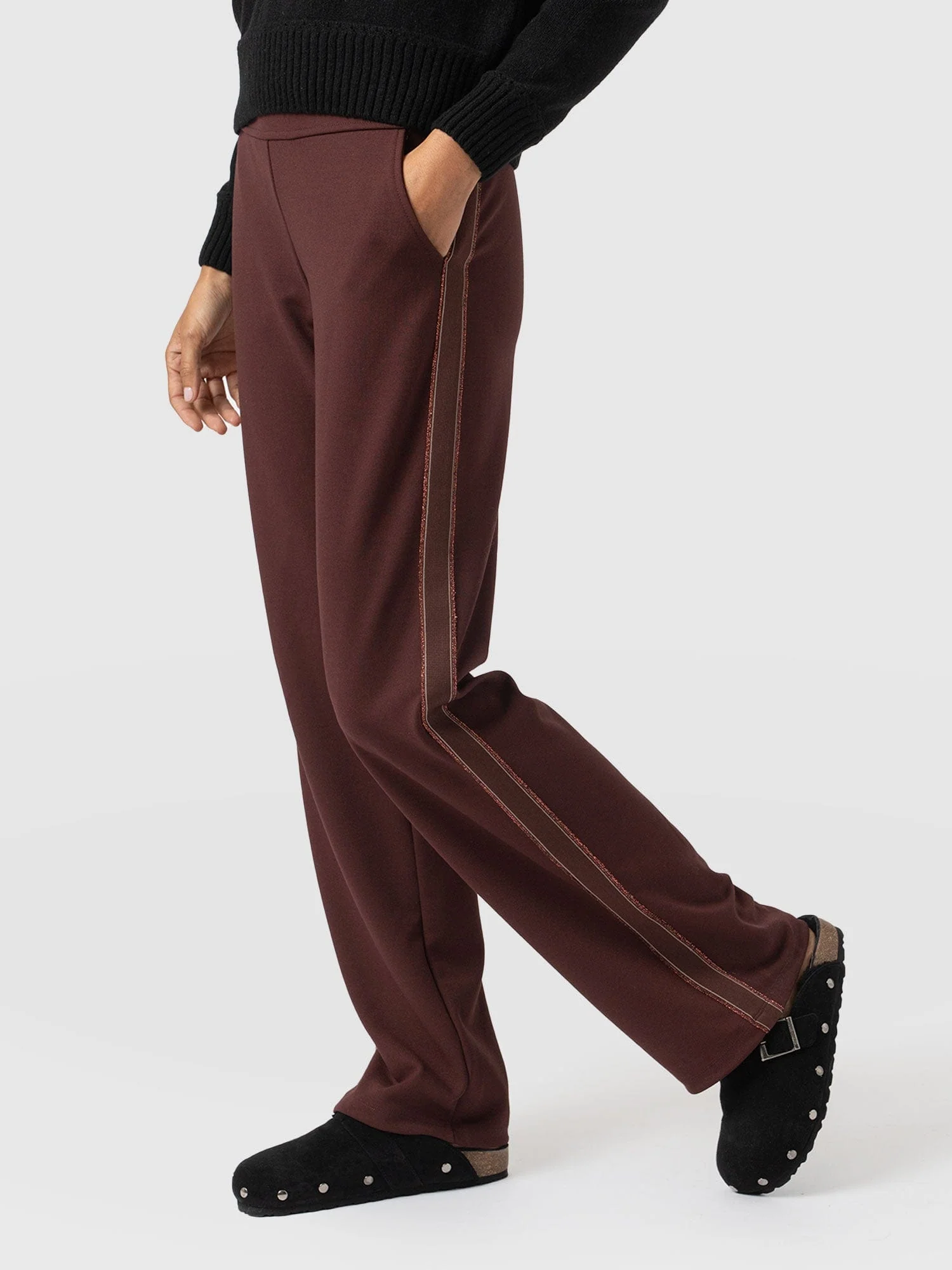 Runway Pant - Maroon - Bronze Stripe - Image 4