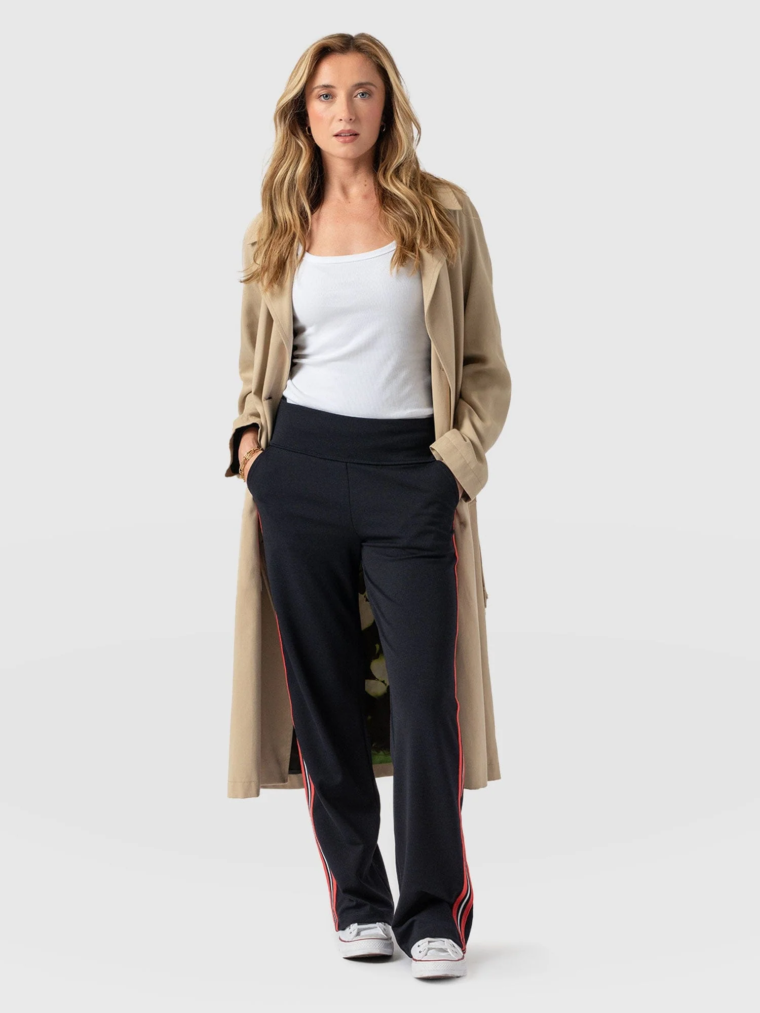 Runway Pant - Navy Red Stripe - Image 4