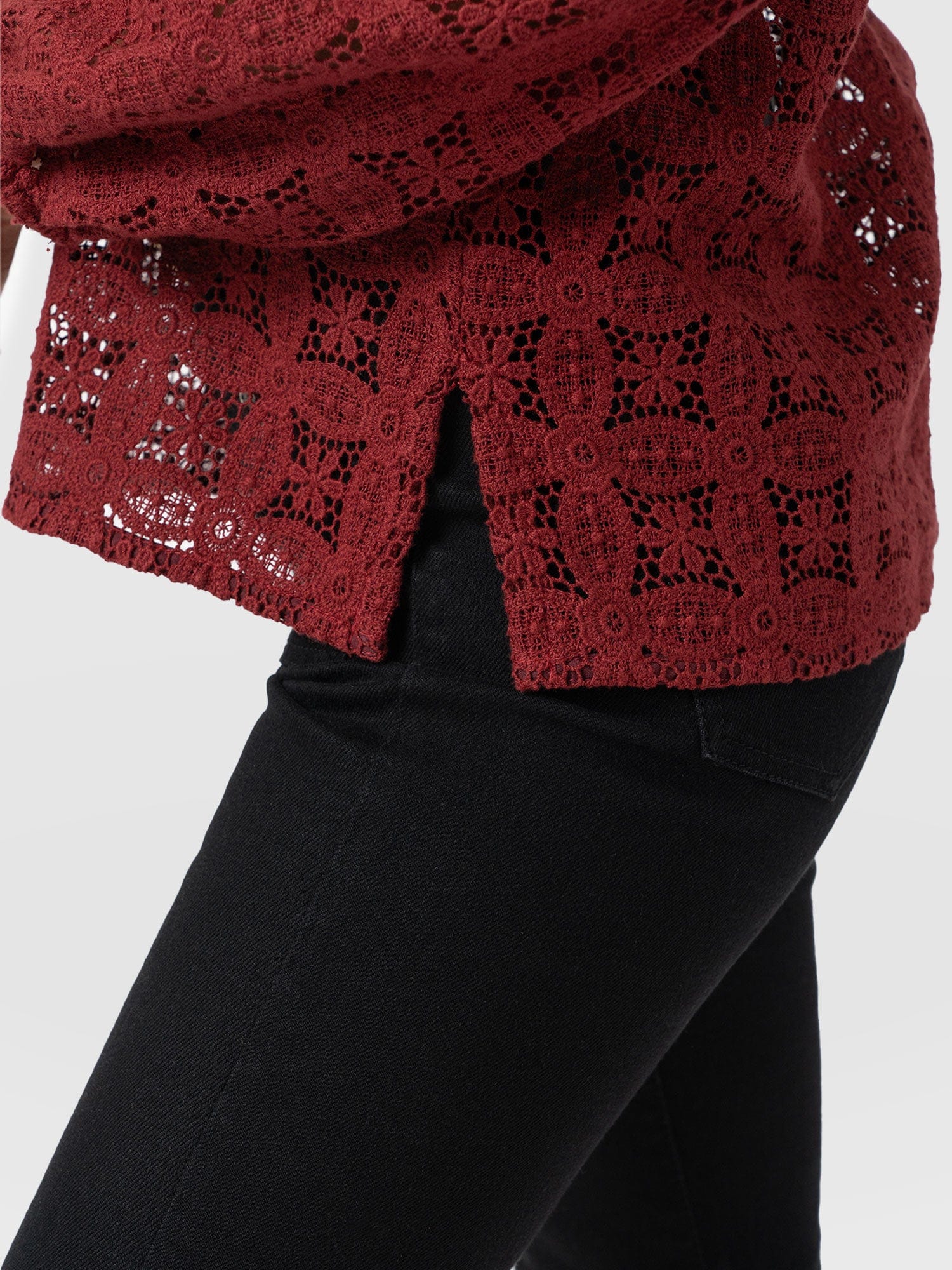 Sadie Blouse - Burgundy - Image 4