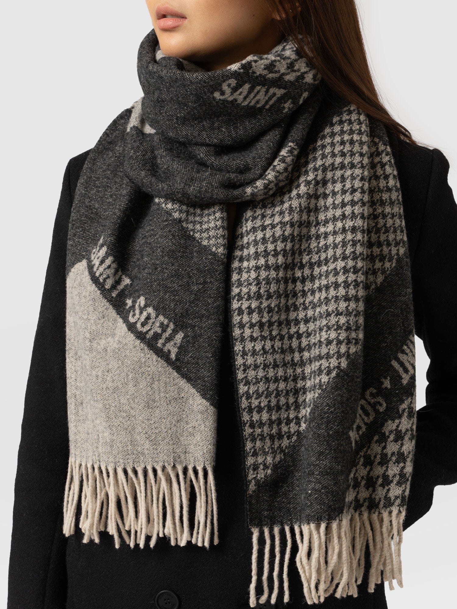 Saint + Sofia Scarf - Black/Grey - Image 3