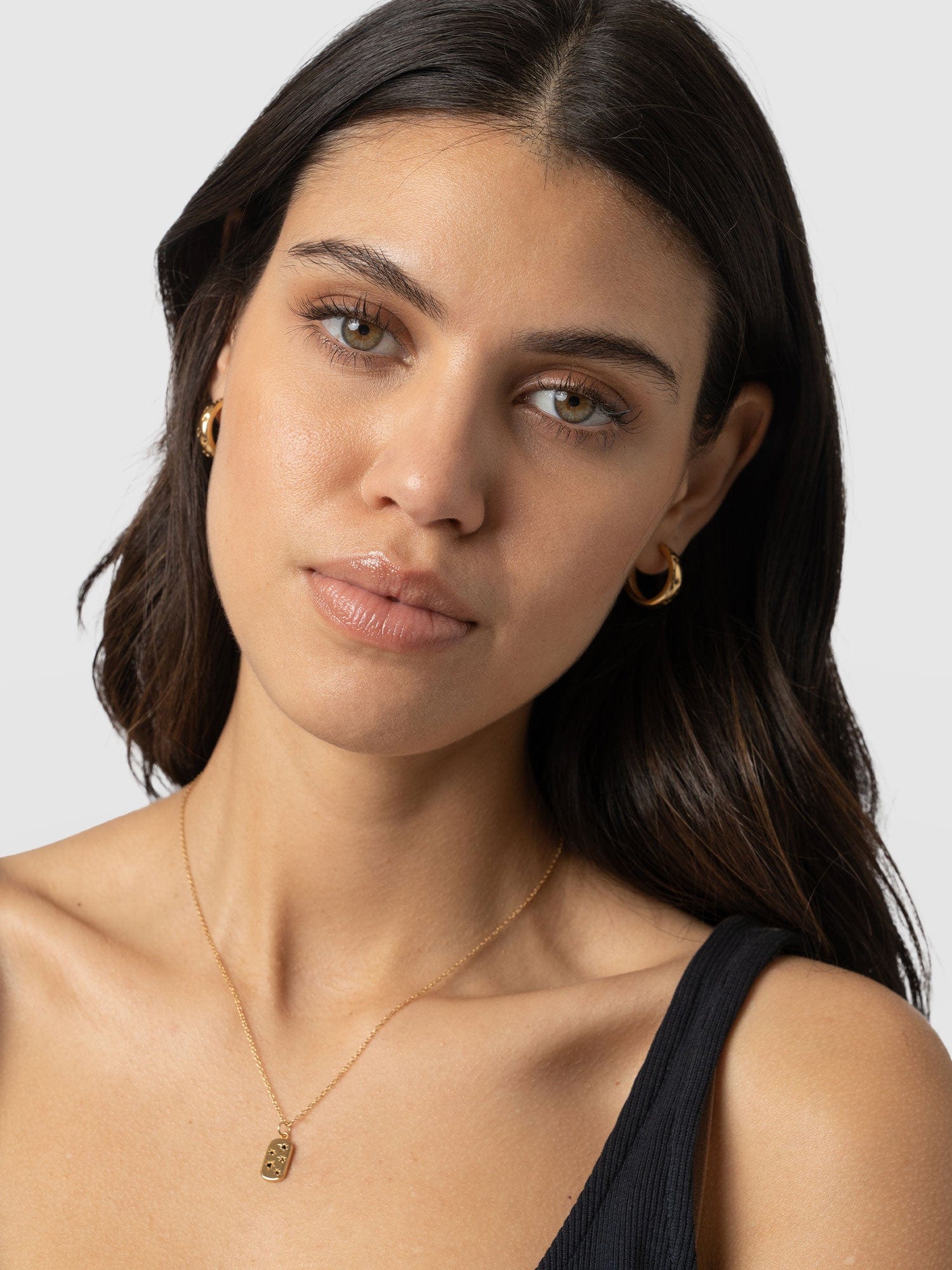 Scatter Star Hoop Earrings - Gold/Black - Image 3