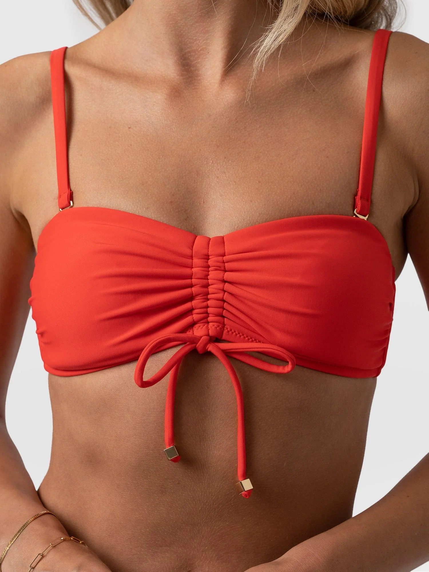 Skye Bandeau Bikini Top - Red - Image 4