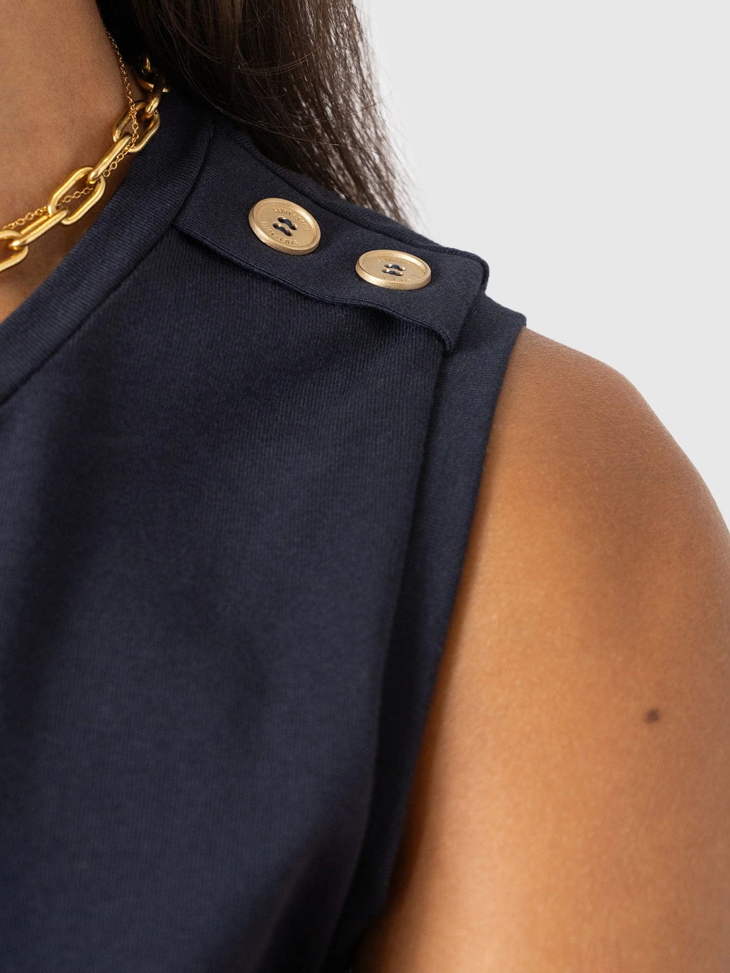 Sleeveless Runway Maxi Dress - Navy - Image 5