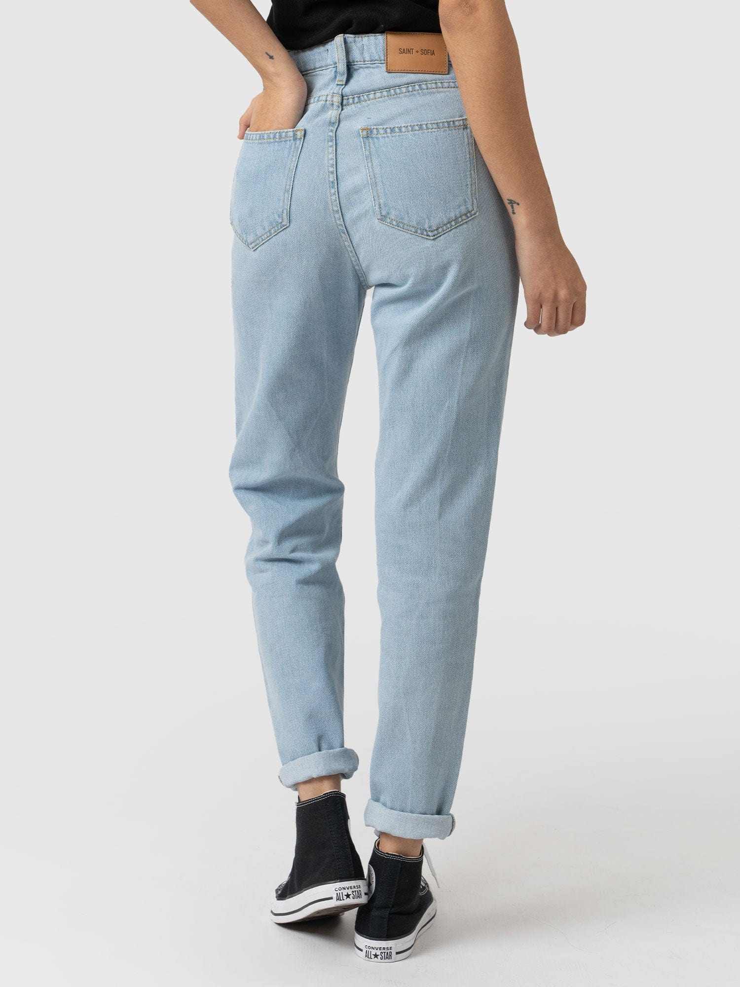 Slim Mom Jeans - Pale Blue - Image 6