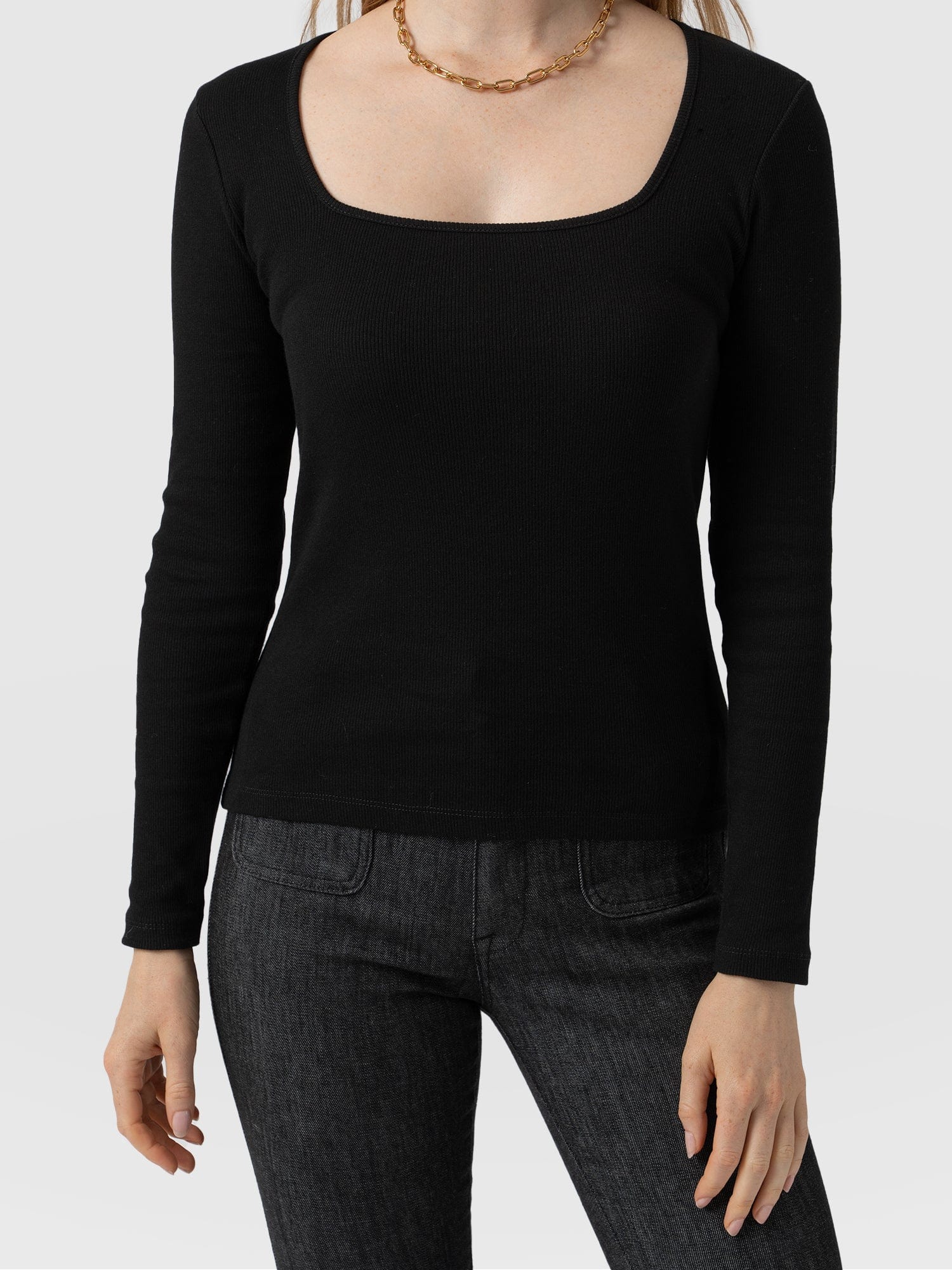 Sloane Ribbed Top - Black - Image 3