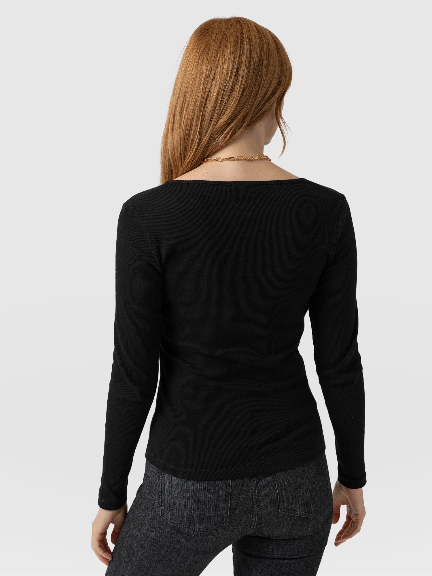 Sloane Ribbed Top - Black - Image 6