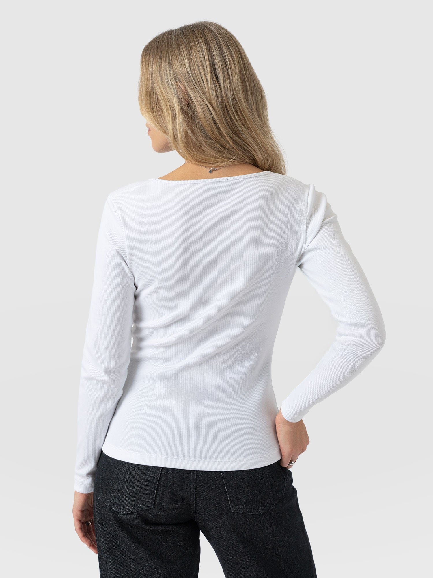 Sloane Ribbed Top - White - Image 6