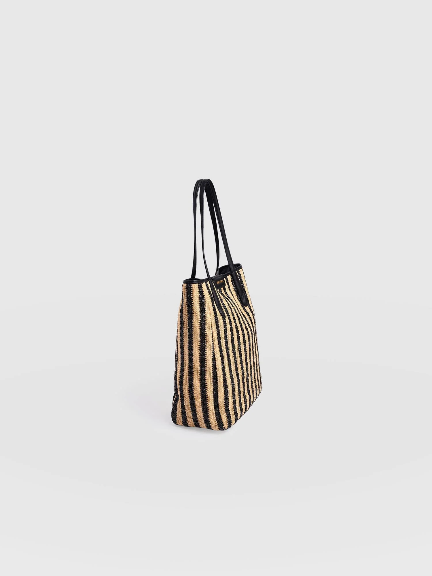 Stella Shopper Bag - Black Raffia - Image 3
