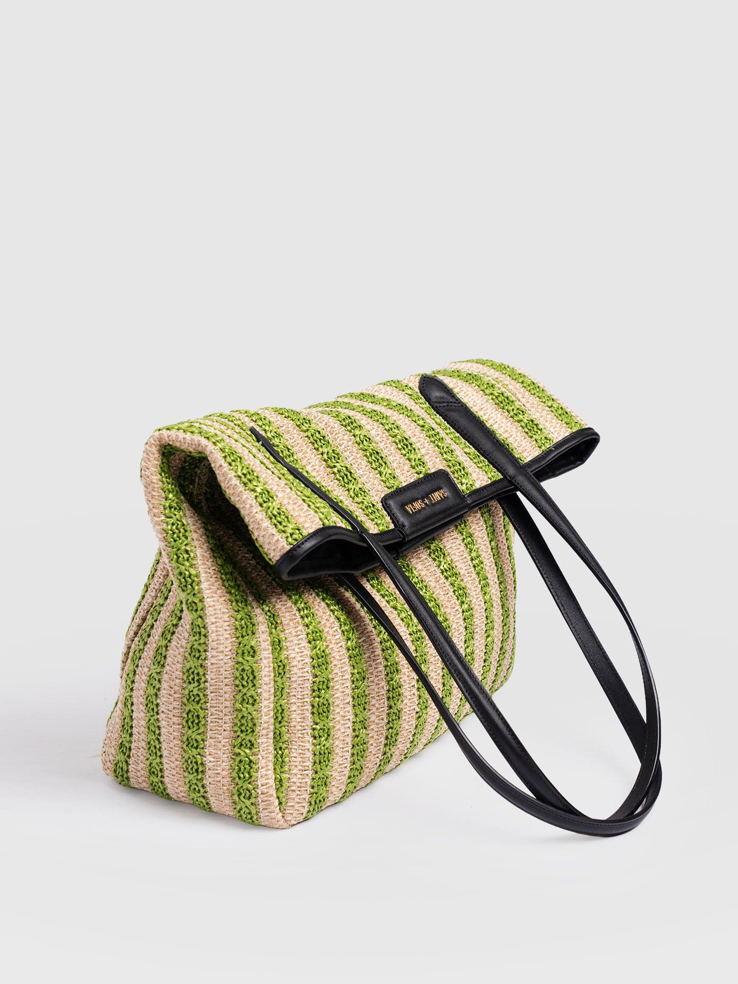 Stella Shopper Bag - Green Raffia - Image 3