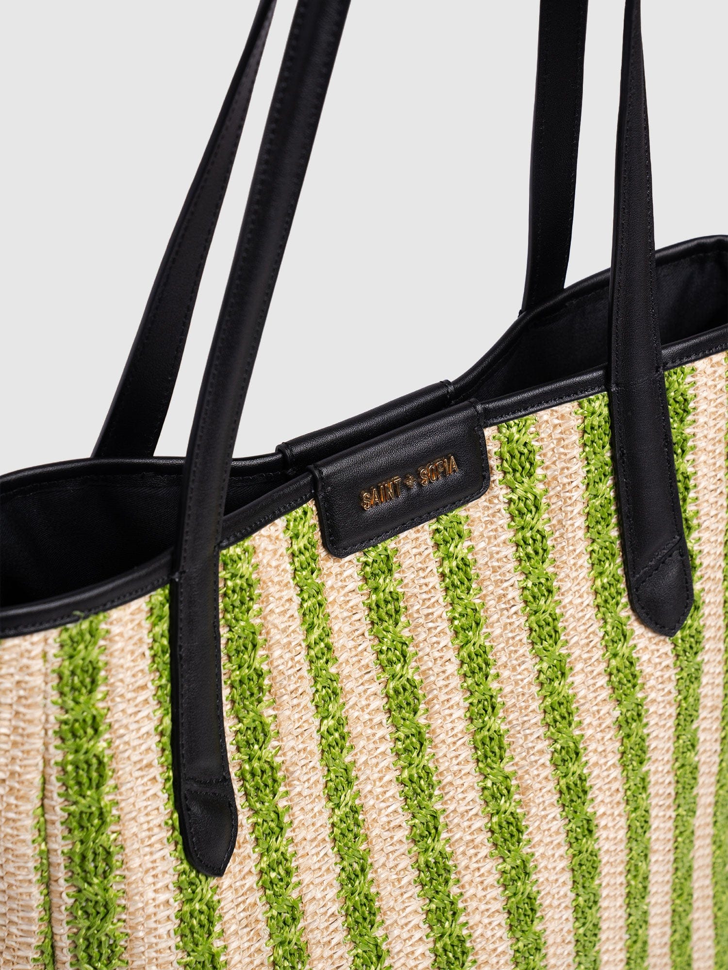 Stella Shopper Bag - Green Raffia - Image 4