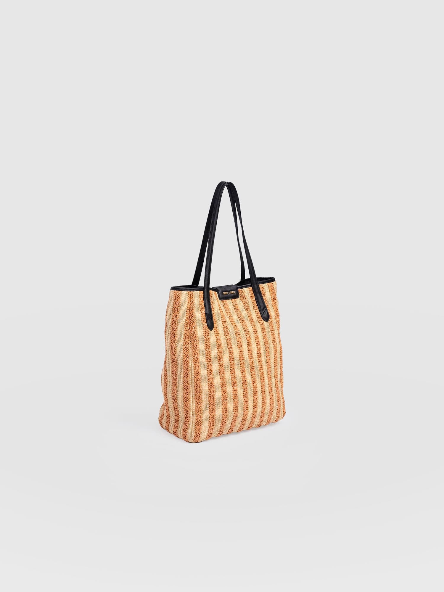 Stella Shopper Bag - Orange Raffia - Image 3
