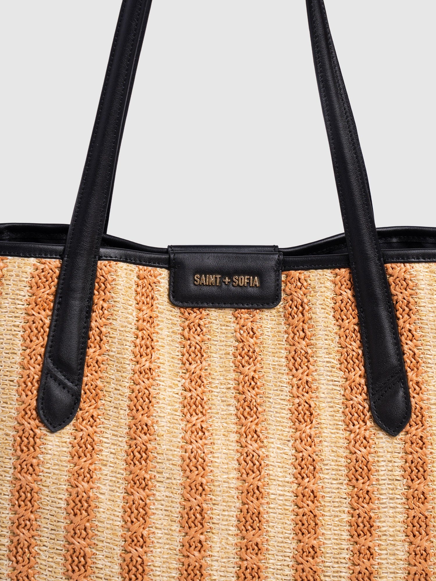 Stella Shopper Bag - Orange Raffia - Image 4