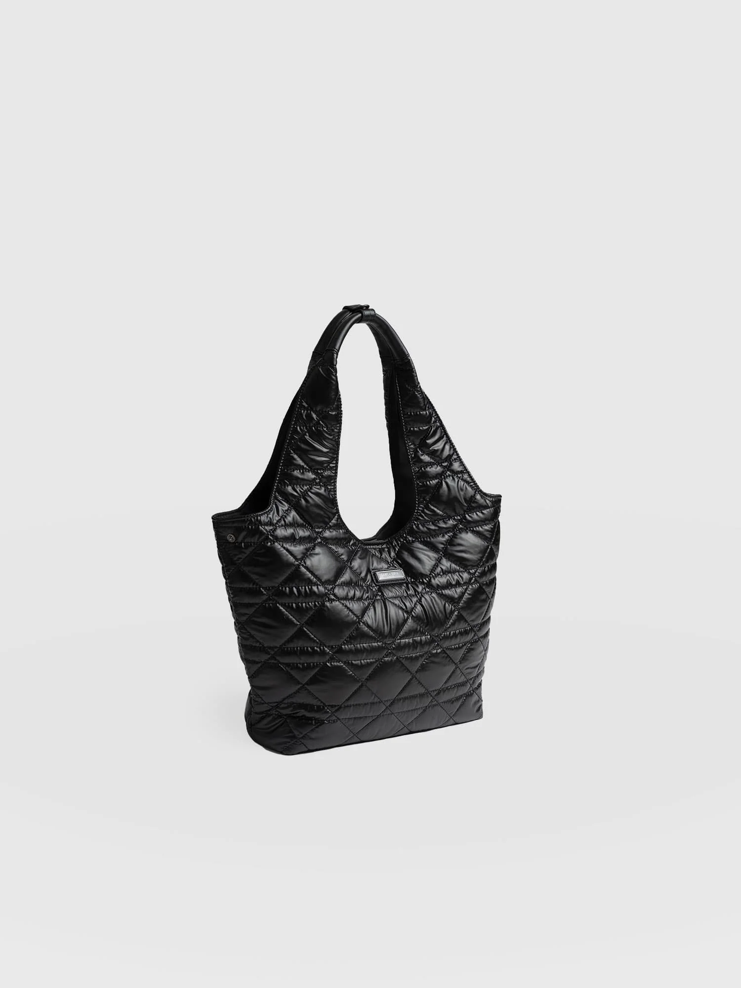 Stella Shoulder Tote Bag - Gloss Black - Image 3