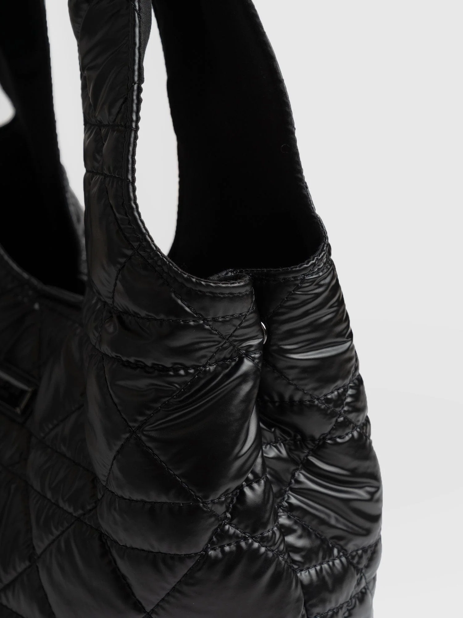 Stella Shoulder Tote Bag - Gloss Black - Image 4