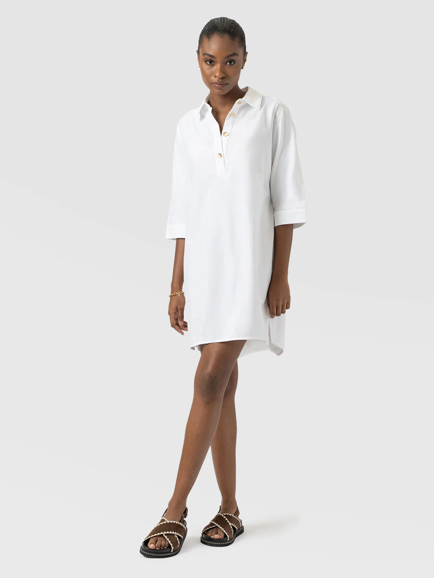 Stevie Shirt Dress - White - Image 3