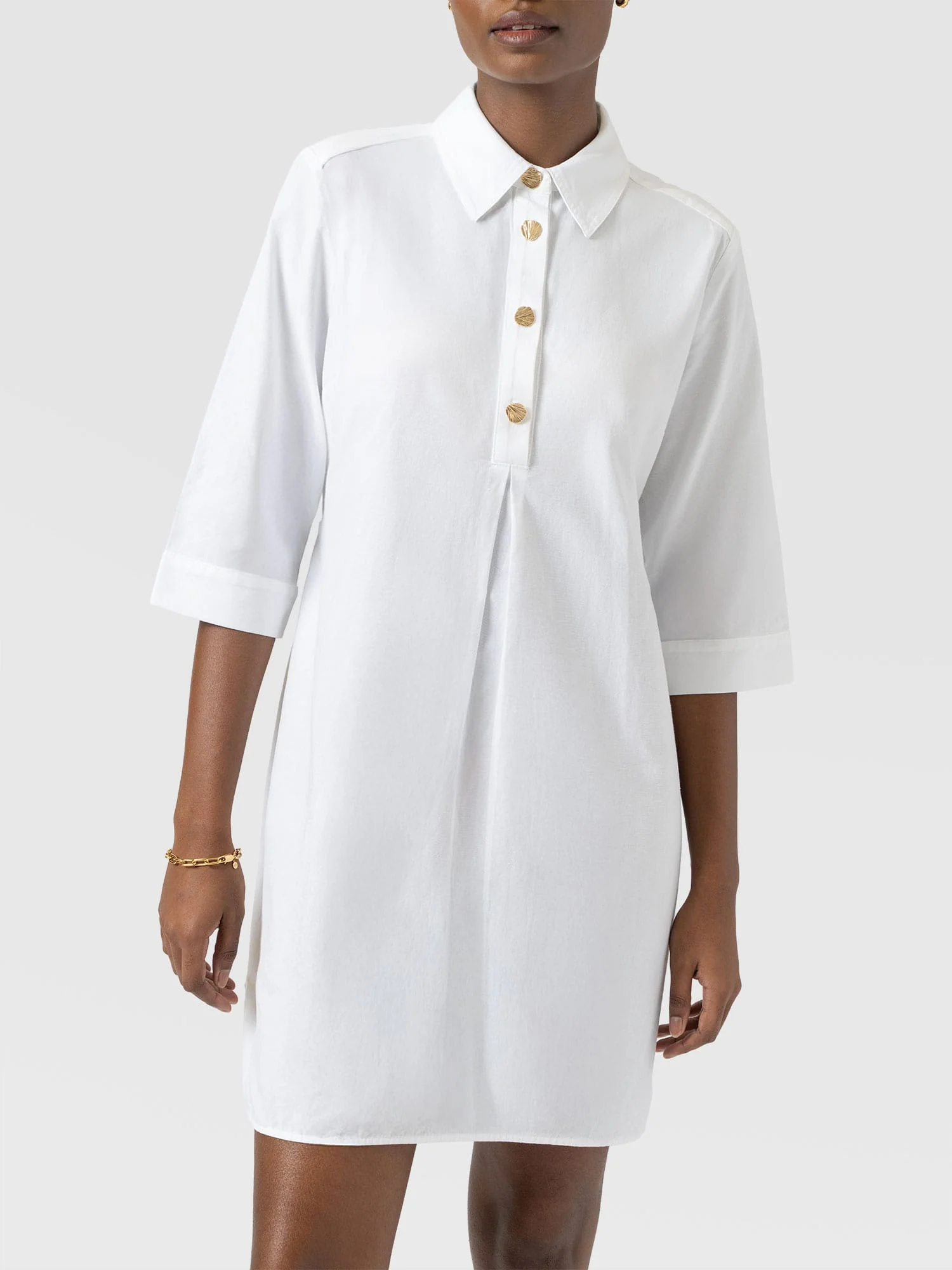 Stevie Shirt Dress - White - Image 4