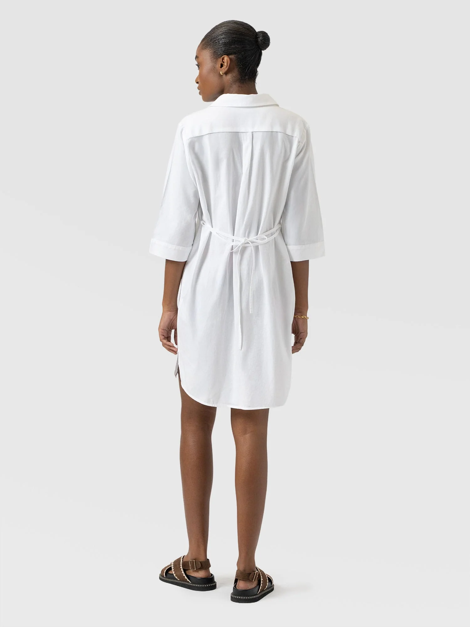 Stevie Shirt Dress - White - Image 6